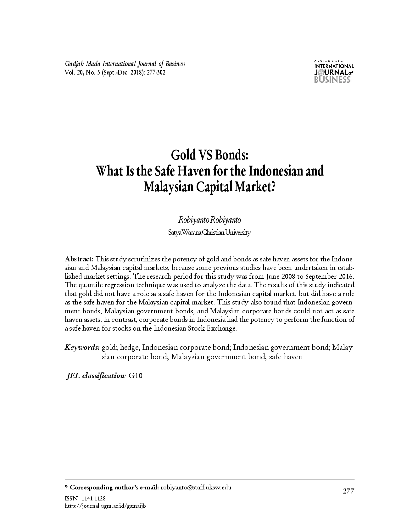 juris Gold VS Bond What Is the Safe Haven for the Indonesian and Malaysian Capital Market