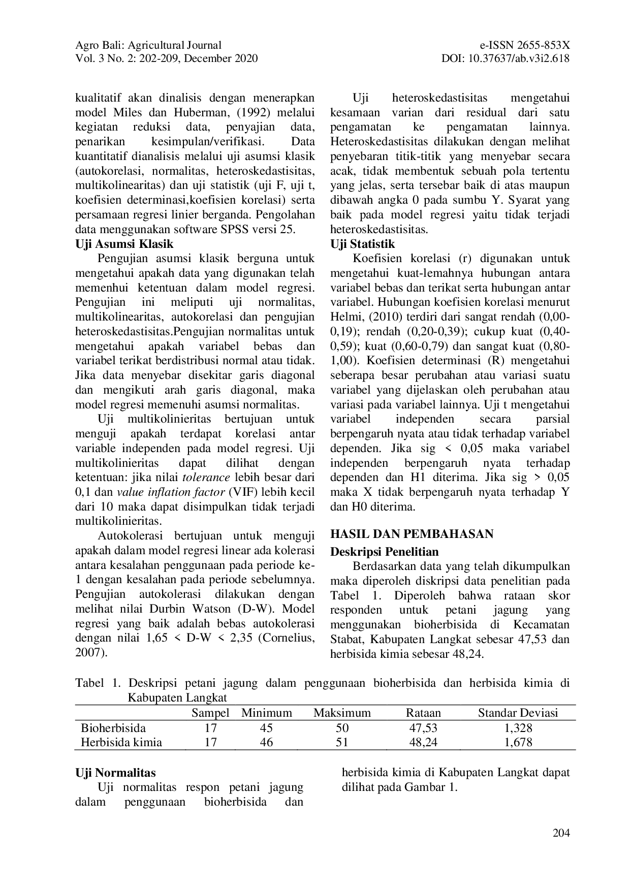 JURIS Model Pengembangan Petani Dalam Mengendalikan Gulma Secara Bioherbisida Dan Herbisida Kimia Pada Areal Tanaman Jagung