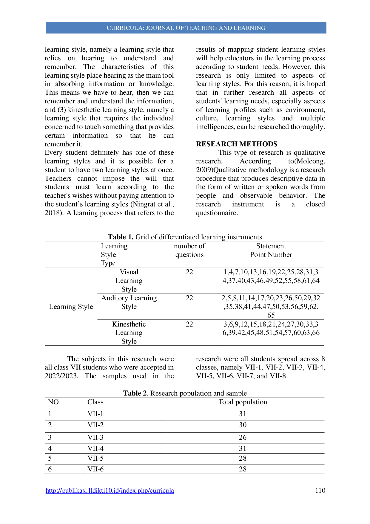JURIS An Overview of Student Learning Styles in Differentiated Learning