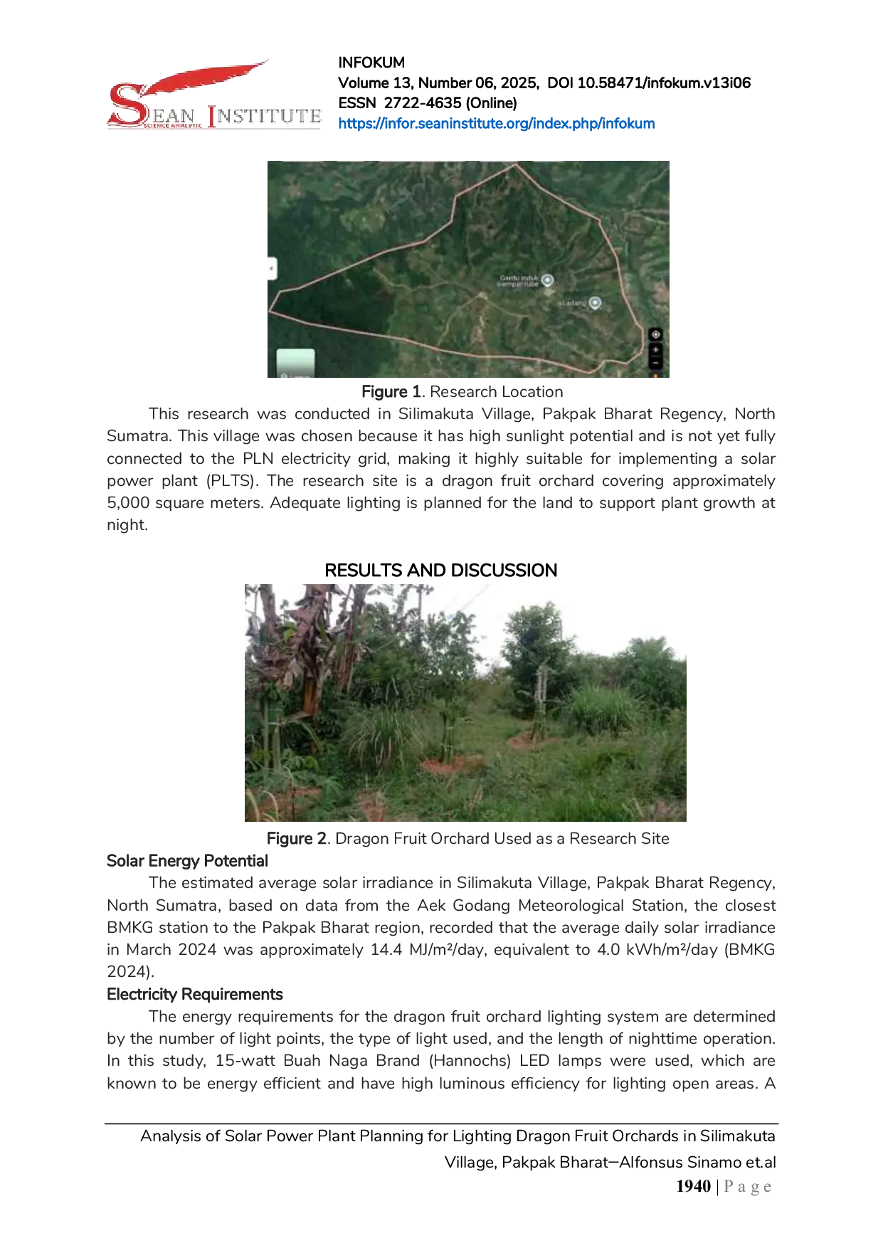 JURIS Analysis of Solar Power Plant Planning for Lighting Dragon Fruit Orchards in Silimakuta Village Pakpak Bharat