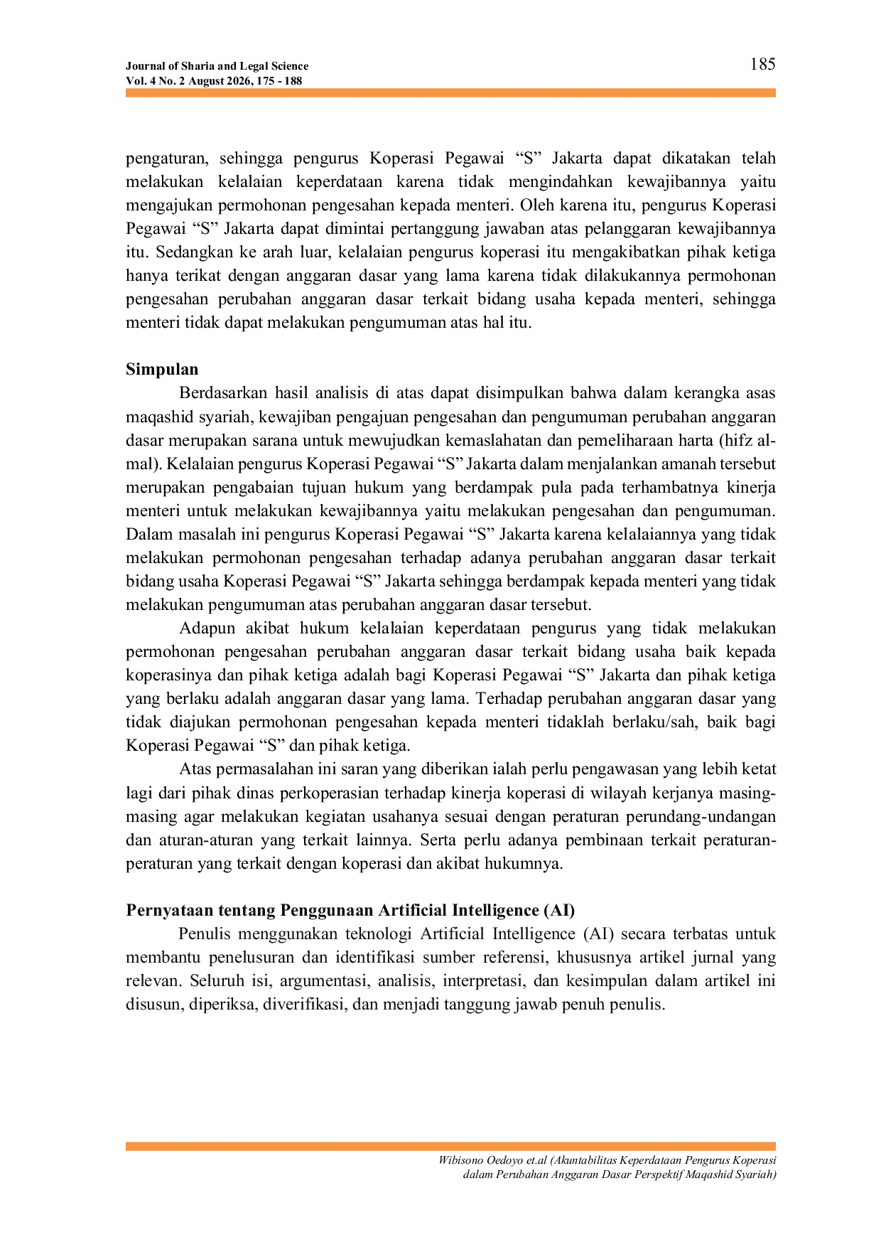 JURIS Akuntabilitas Keperdataan Pengurus Koperasi Dalam Perubahan Anggaran Dasar Perspektif Maqashid Syariah