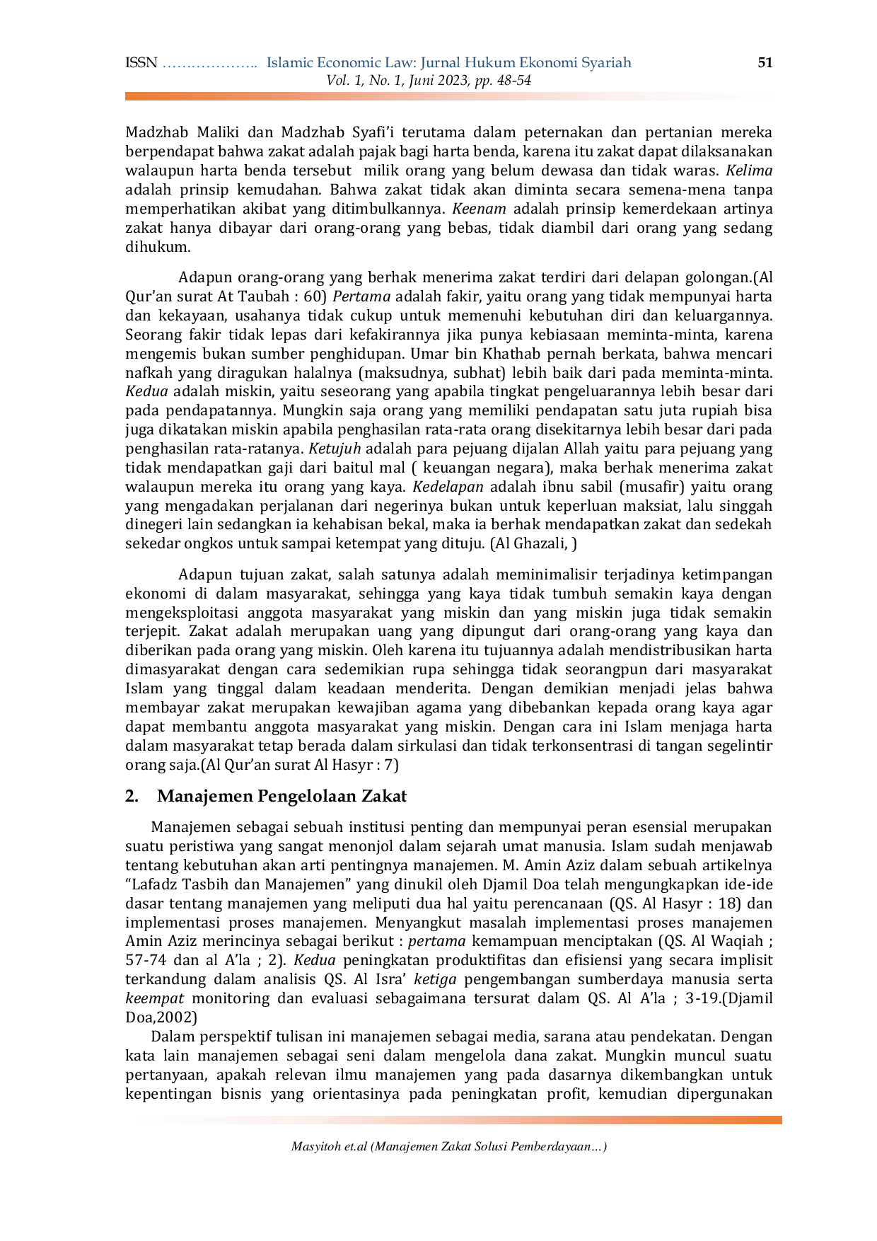 JURIS Manajemen Zakat Solusi Pemberdayaan Ekonomi Umat