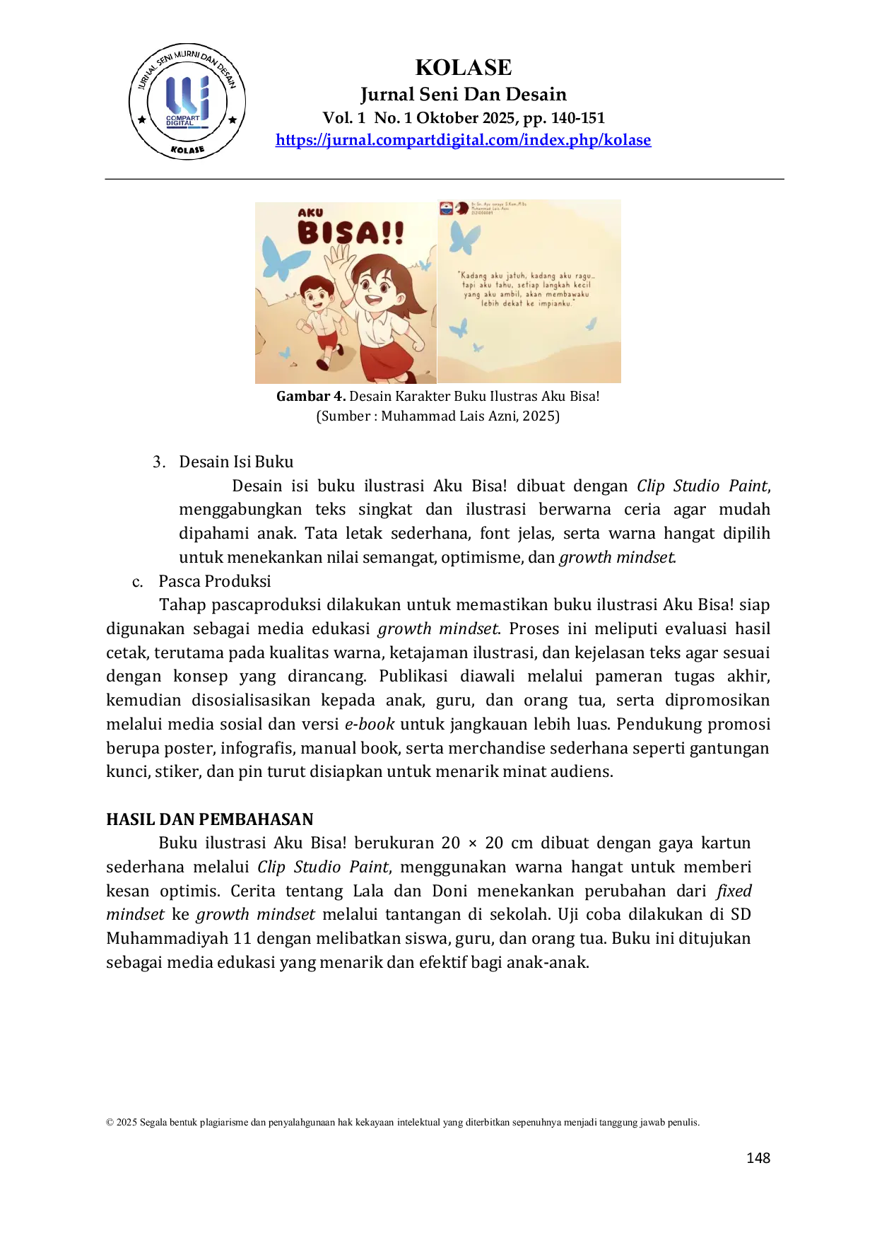JURIS Perancangan Buku Ilustrasi Berjudul Aku Bisa Sebagai Media Edukasi Konsep Growth Mindset Pada Anak