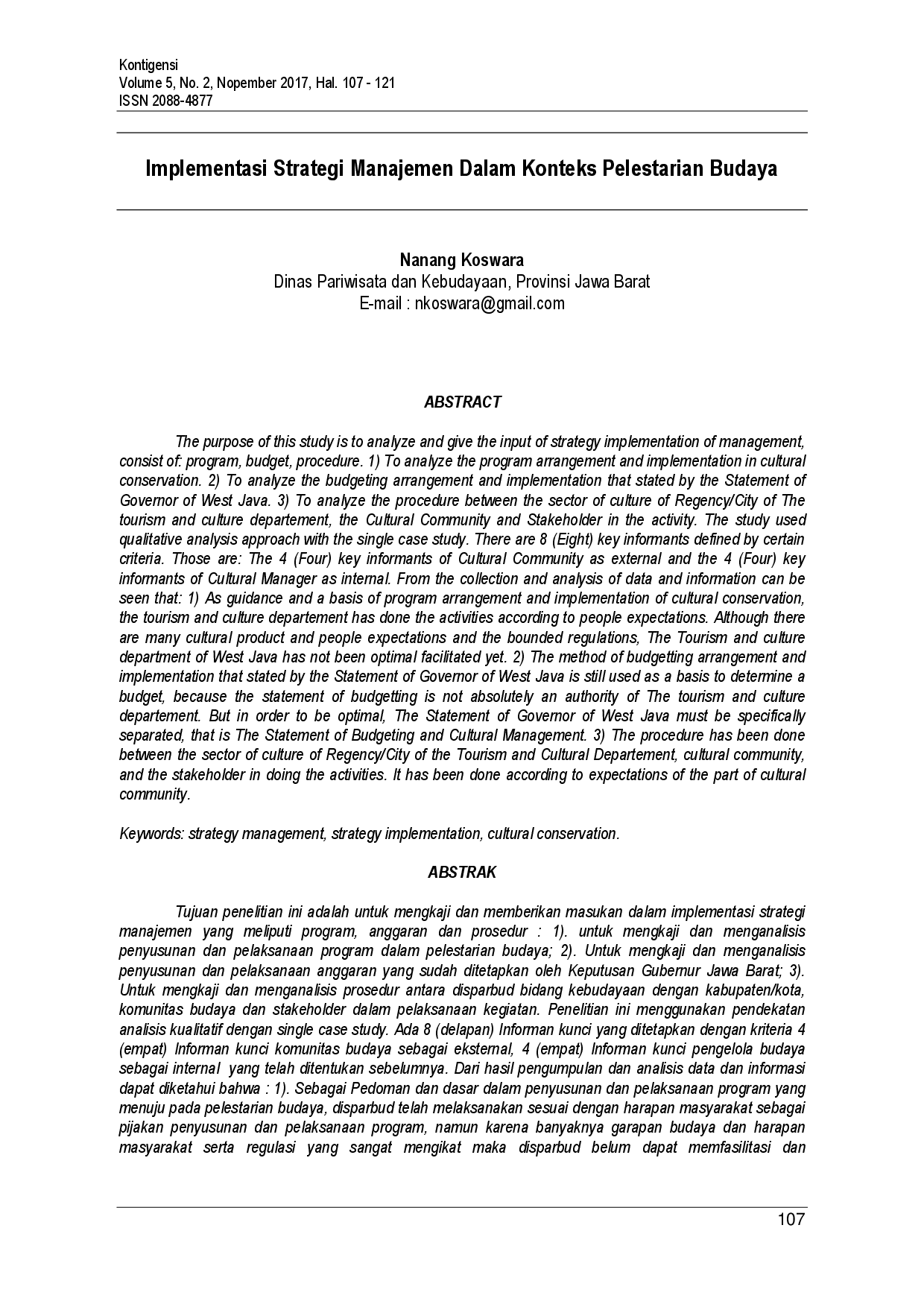 juris Implementasi Strategi Manajemen Dalam Konteks Pelestarian Budaya