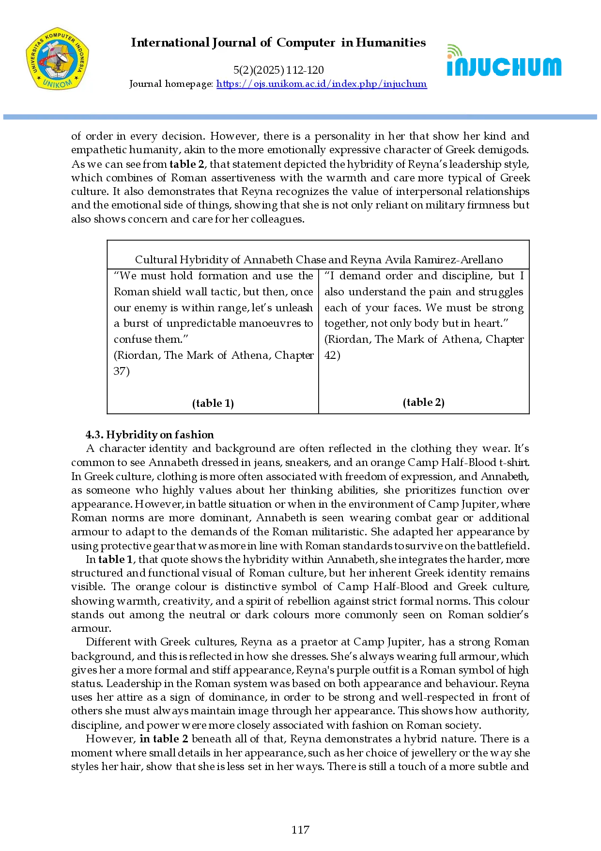 juris The Concept of Hybridity Between Greek and Roman Cultures in The Novel The Mark of Athena by Rick Riordan