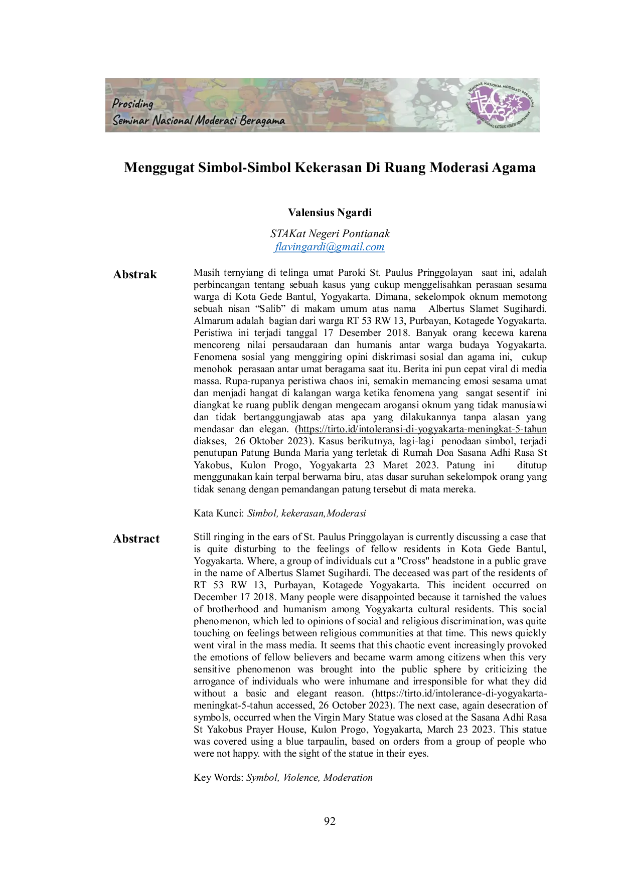 JURIS Menggugat Simbol Simbol Kekerasan Di Ruang Moderasi Agama