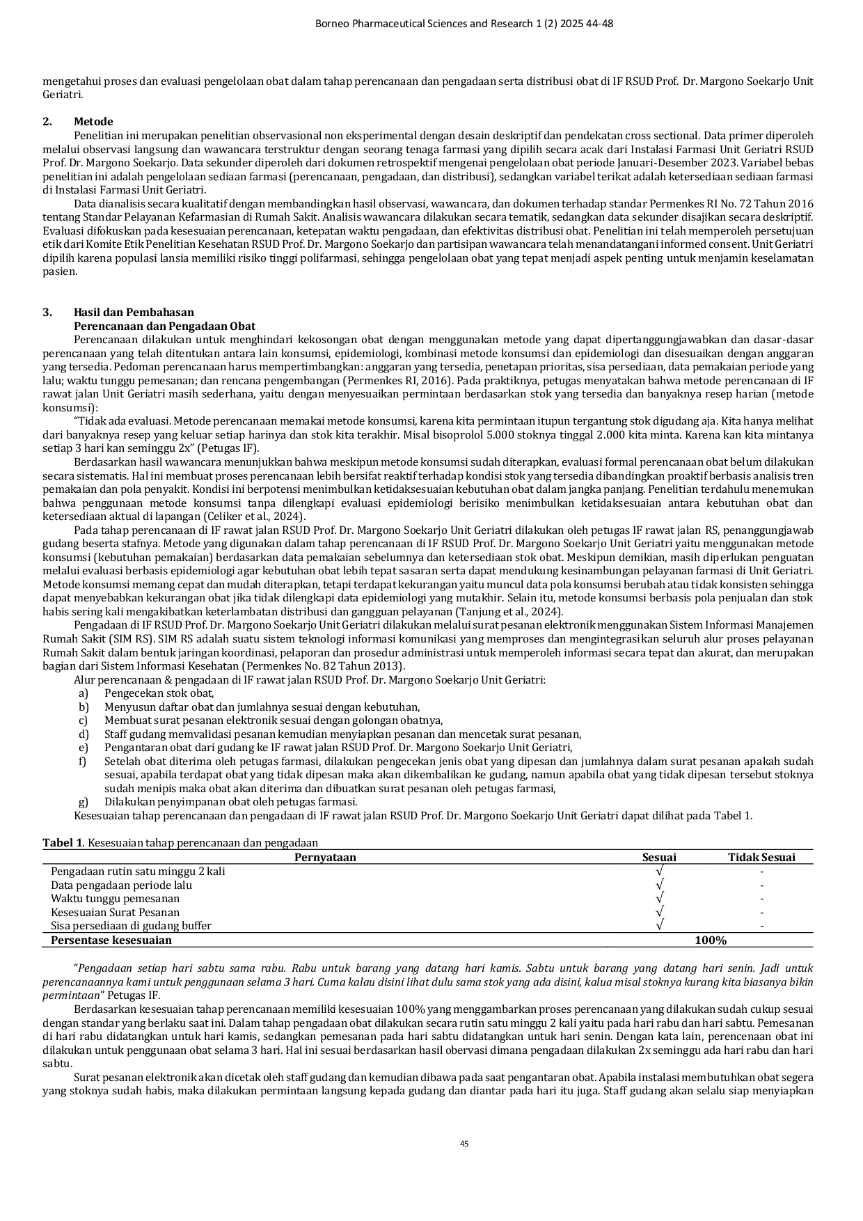 JURIS Evaluasi Pengelolaan Obat di IF RSUD Prof Dr Margono Soekarjo Unit Geriatri