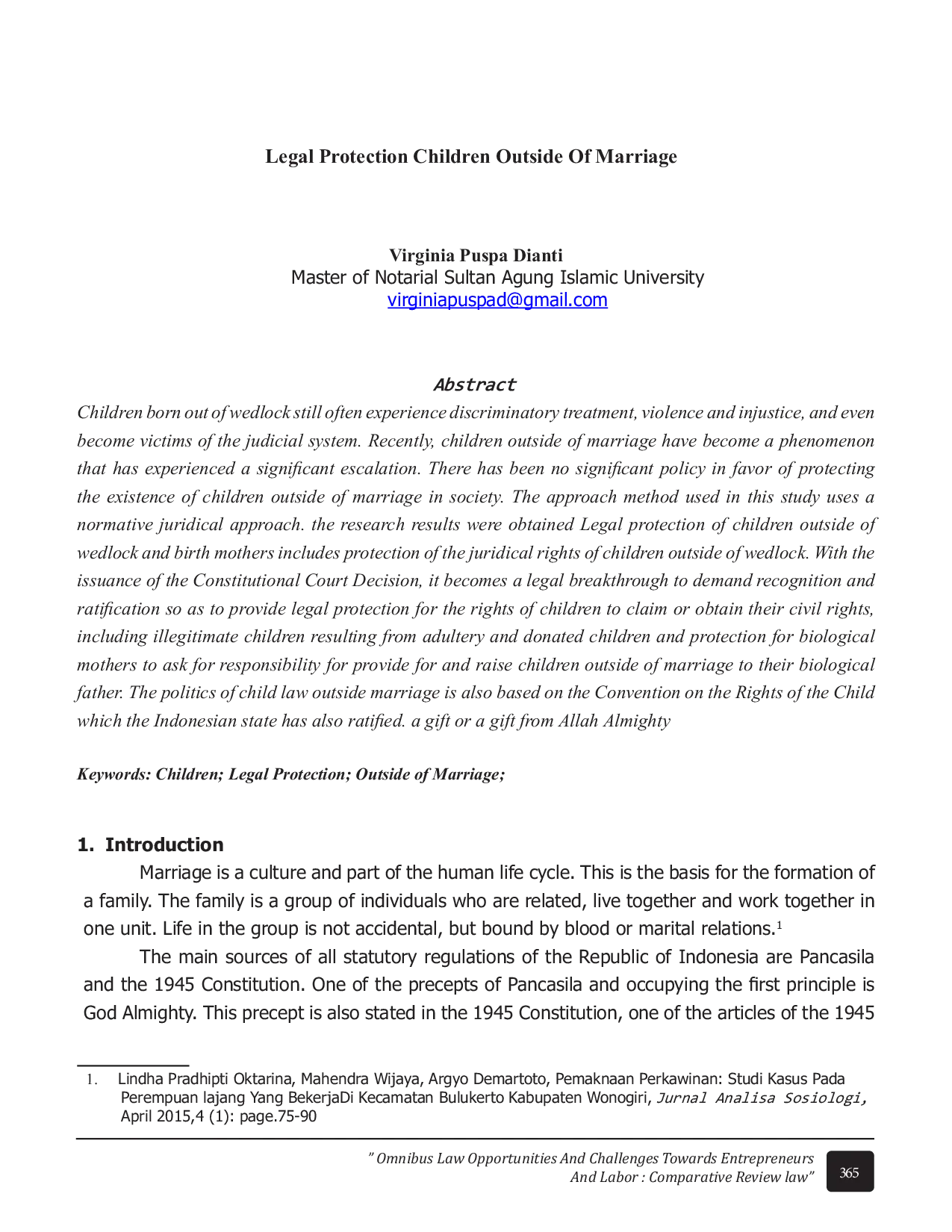 JURIS Legal Protection Children Outside Of Marriage