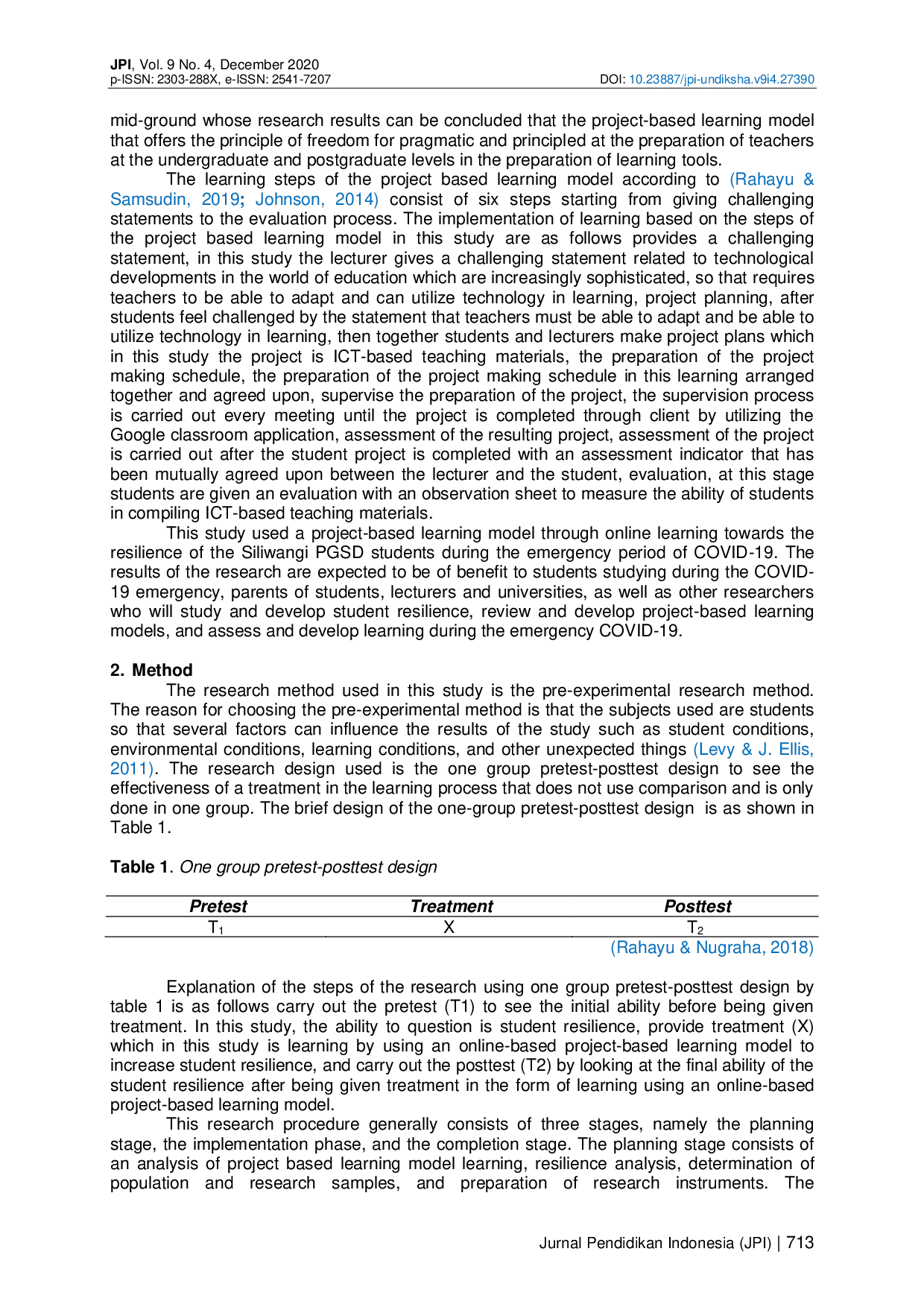 juris The Effect of the Project Based Learning Model on Students Resilience During the Pandemic Covid 19