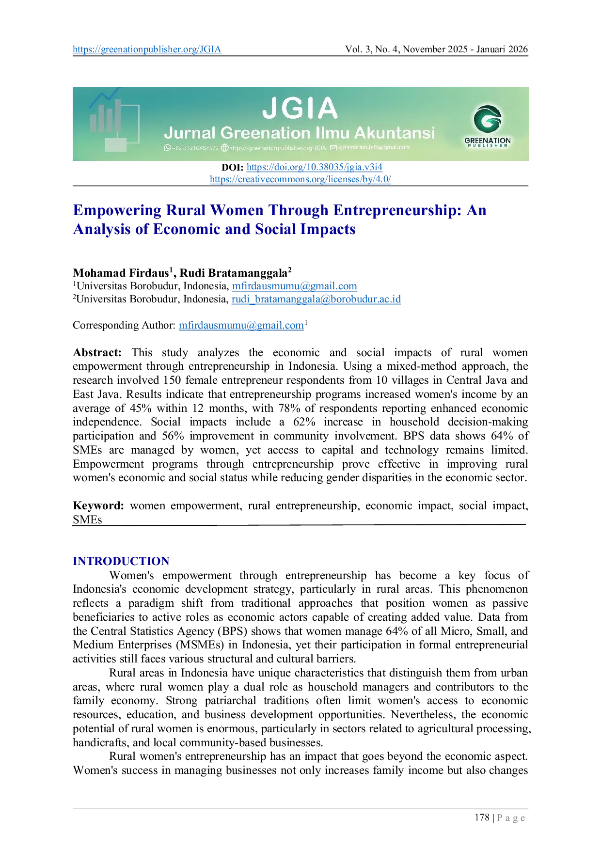 JURIS Empowering Rural Women Through Entrepreneurship An Analysis of Economic and Social Impacts