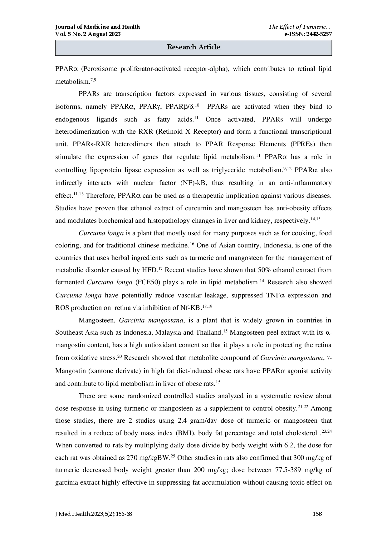 juris Pengaruh Ekstrak Kunyit dan Kulit Manggis Terhadap Ekspresi Gen PPAR Pada Retina Model Tikus yang Dinduksi DTL