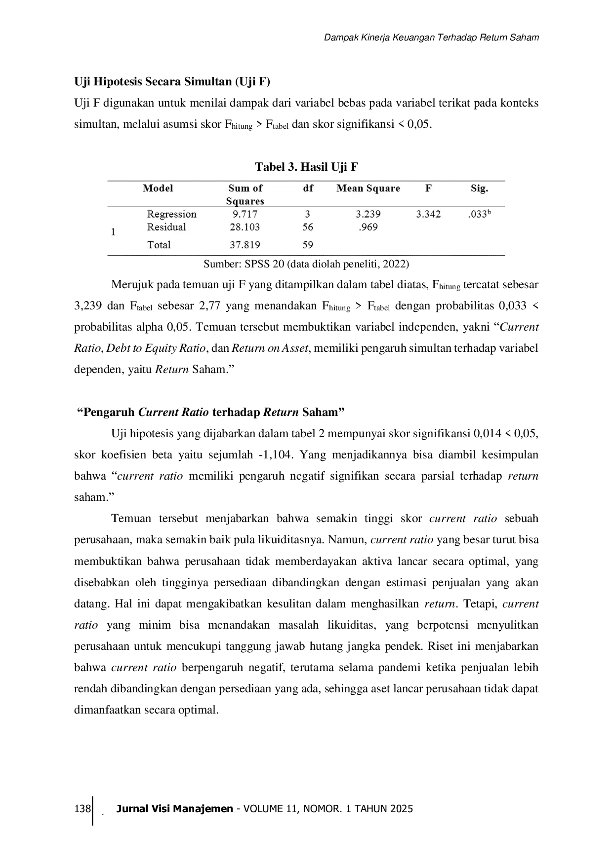 JURIS Dampak Kinerja Keuangan Terhadap Return Saham