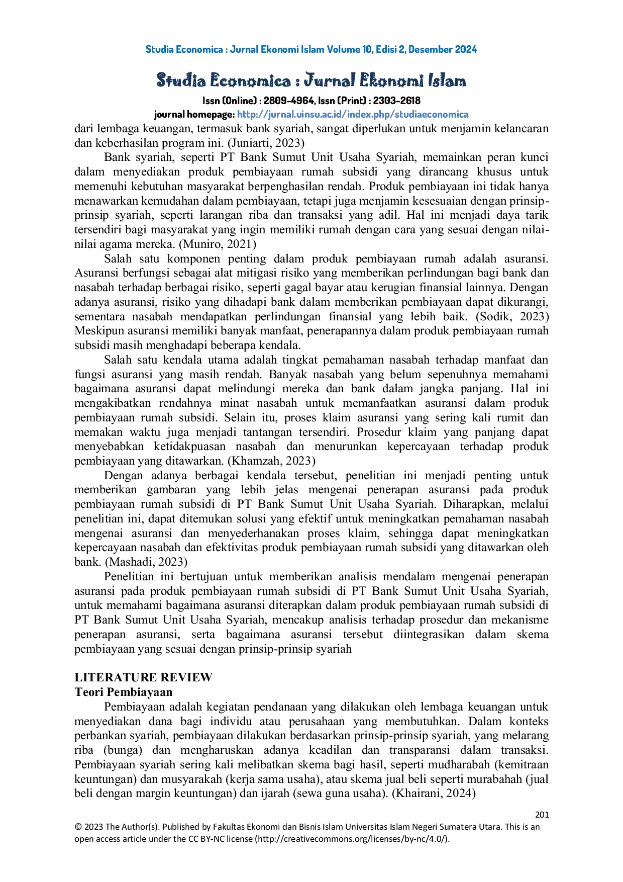 JURIS Analisis Asuransi Produk Pembiayaan Rumah Subsidi Di Pt Bank Sumut Unit Usaha Syariah