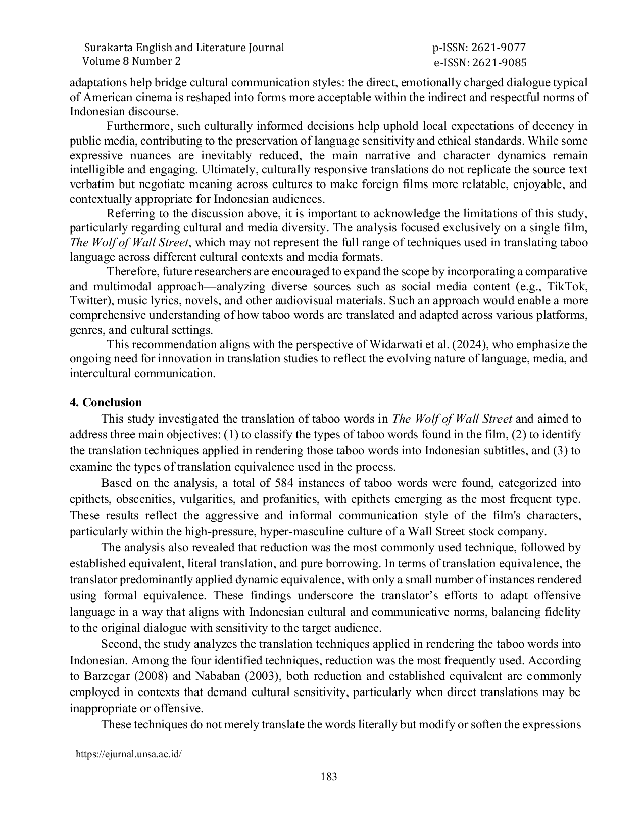 JURIS Techniques and Equivalence of Translating Taboo Words in The Wolf of Wall Street Movie