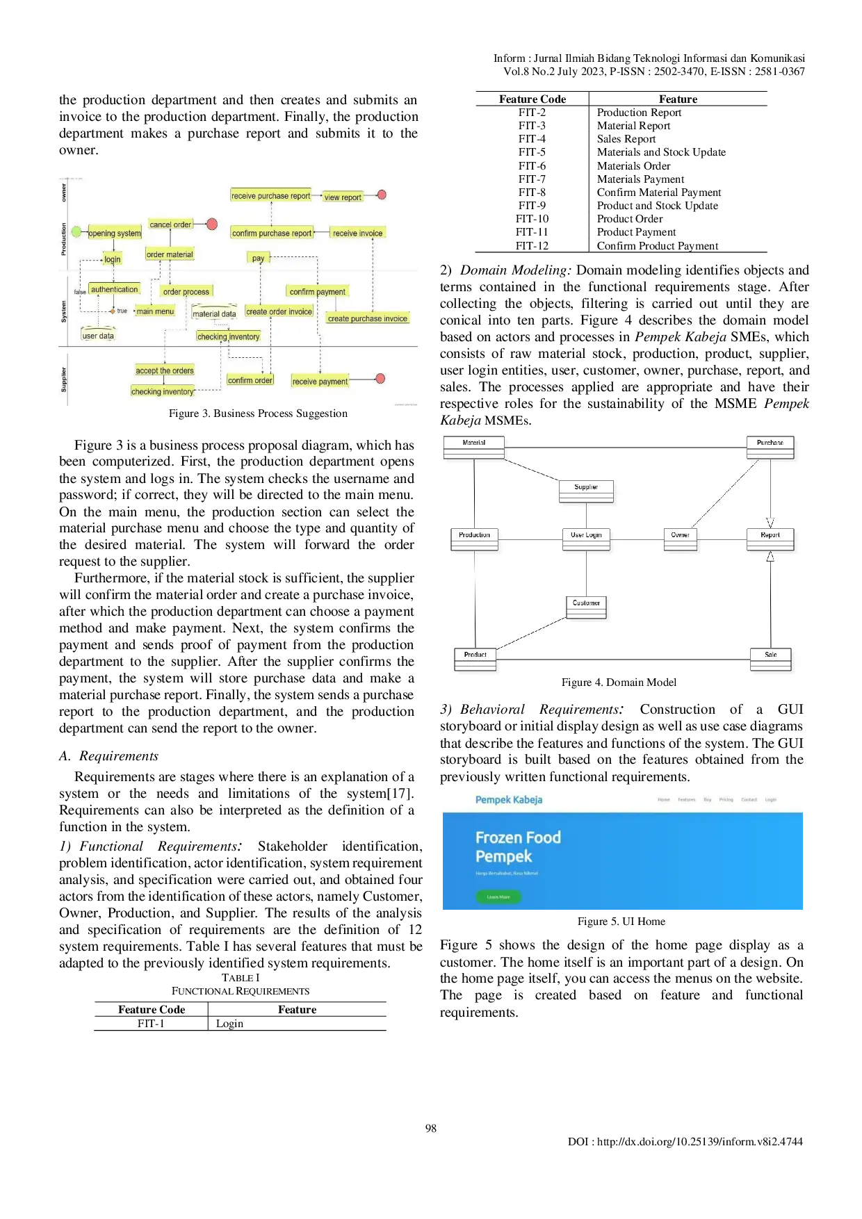 JURIS Analysis and Design of Frozen Food Production and Sales Information Systems Using the ICONIX Process