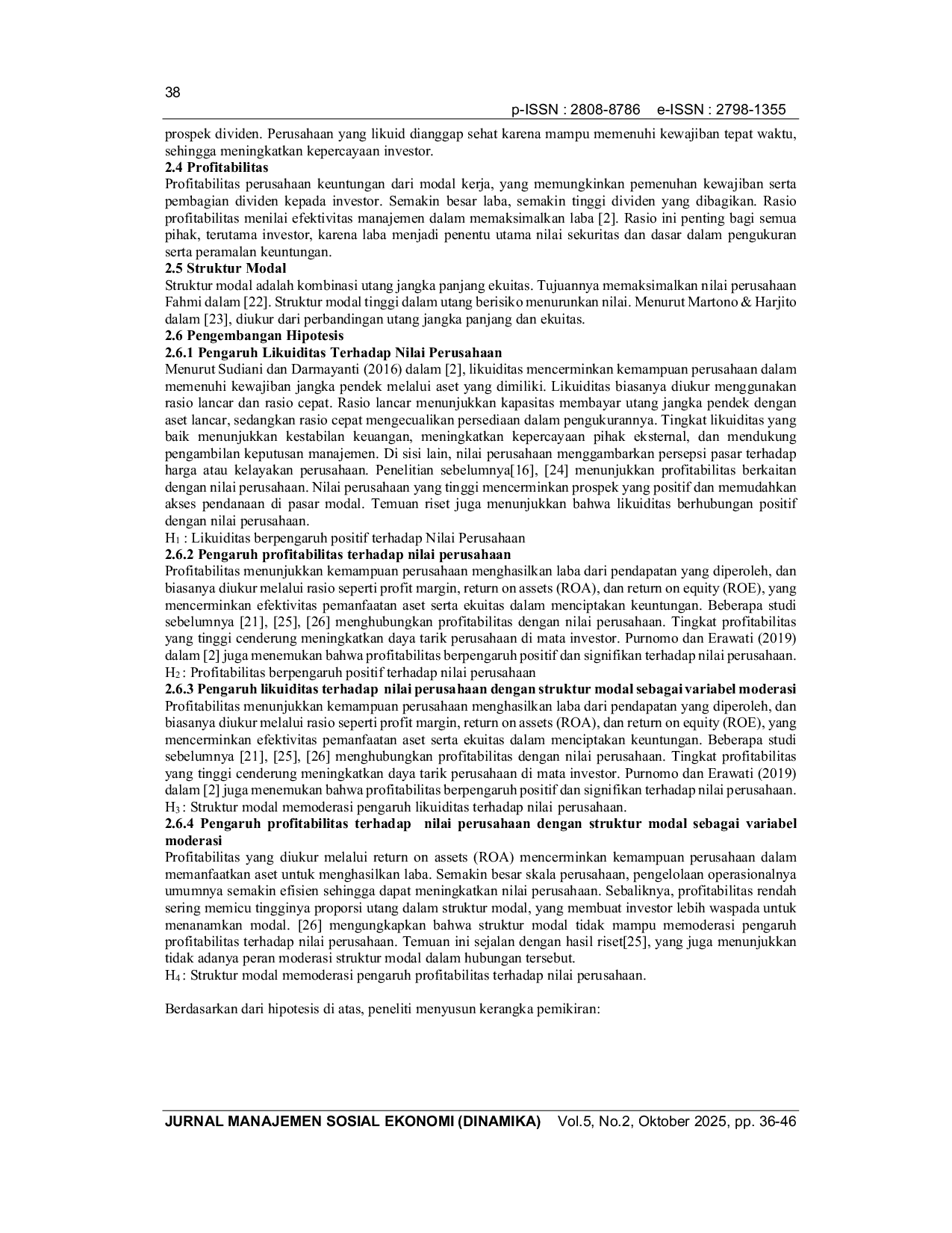 JURIS Studi Moderasi Struktur Modal Dalam Implikasi Likuiditas Dan Profitabilitas Terhadap Nilai Perusahaan Kasus Entitas Properti Dan Real Estate 2022 2024