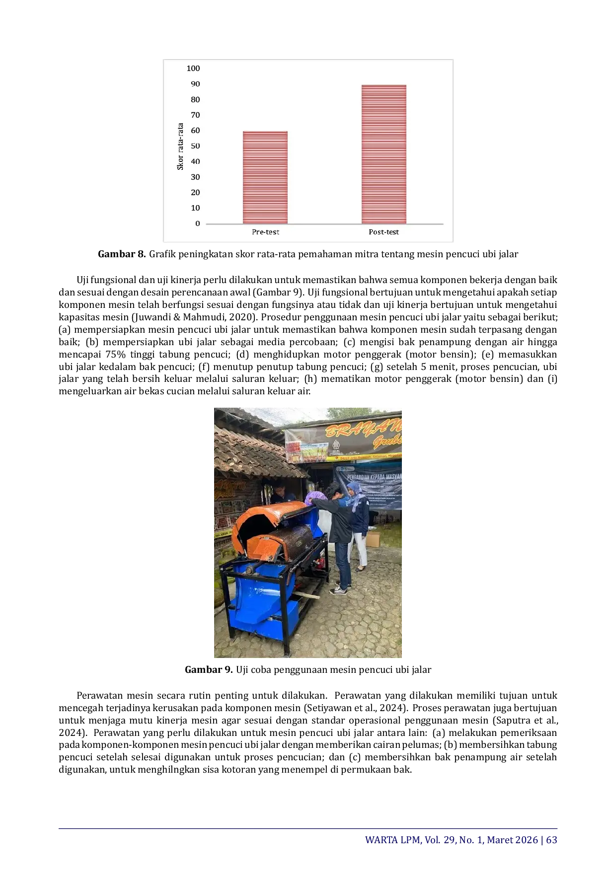 JURIS Implementation of a Sweet Potato Washing Machine for Brayan Grubi SMEs in Salaman District Magelang Regency