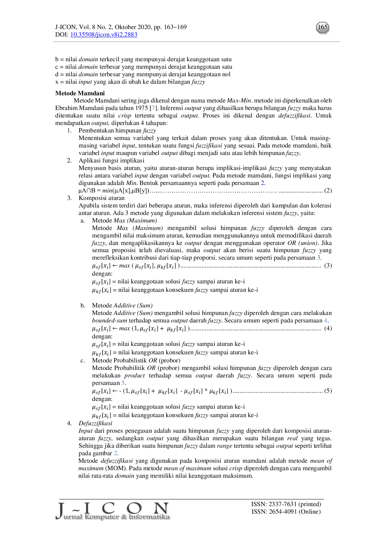JURIS Sistem Peramalan Cuaca dengan Fuzzy Mamdani Studi Kasus BMKG Lasiana