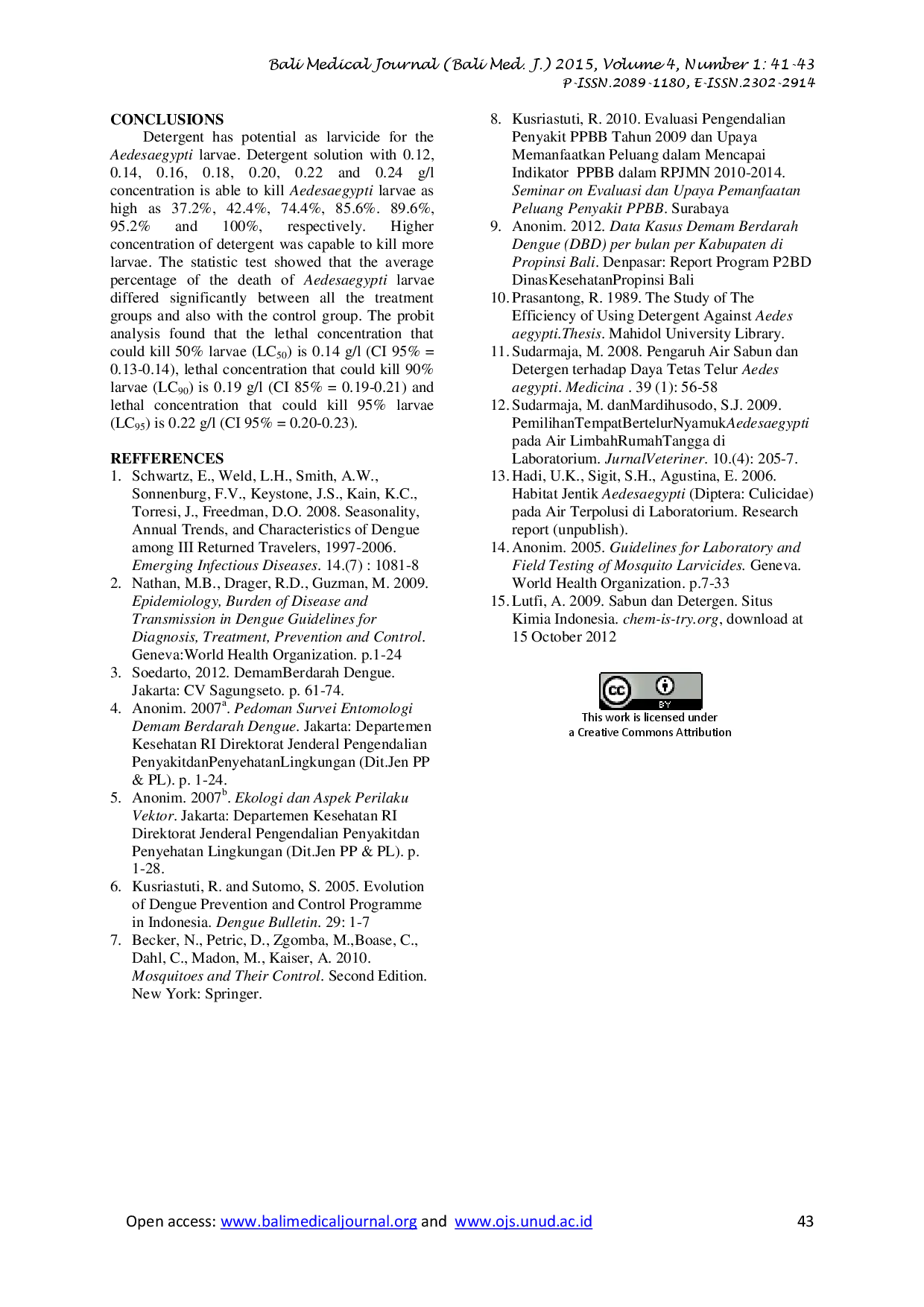 juris Effectiveness of Different Detergent Solutions as Larviside for Aedes aegypti Larvae
