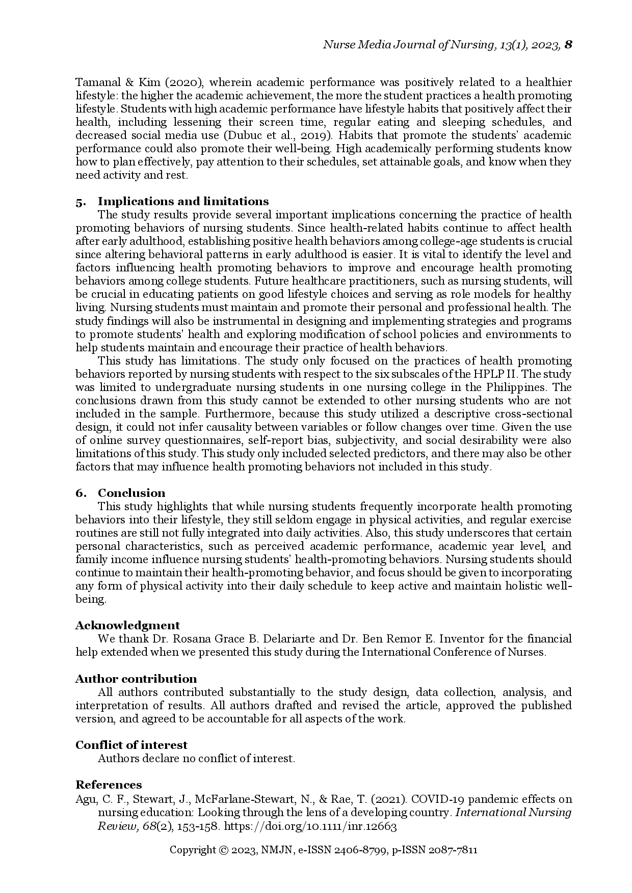 juris Filipino Nursing Students Health Promoting Behaviors During Pandemic