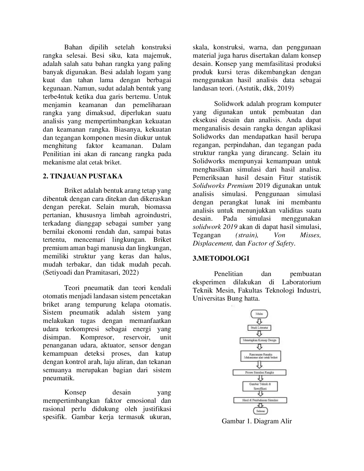 JURIS Perancangan Rangka Pada Mekanisme Alat Cetak Briket