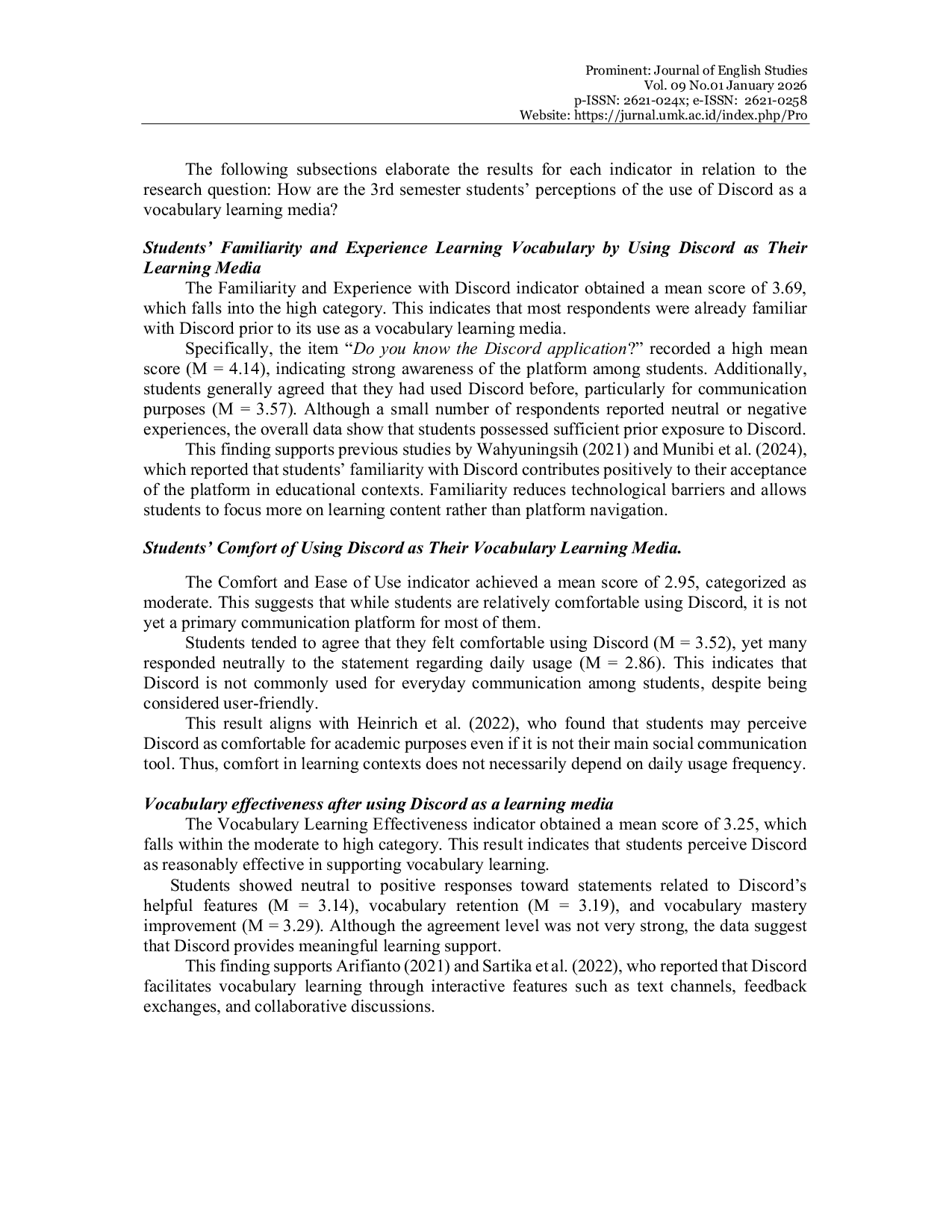 JURIS Exploring Students Perspective on Using Discord for Vocabulary Learning