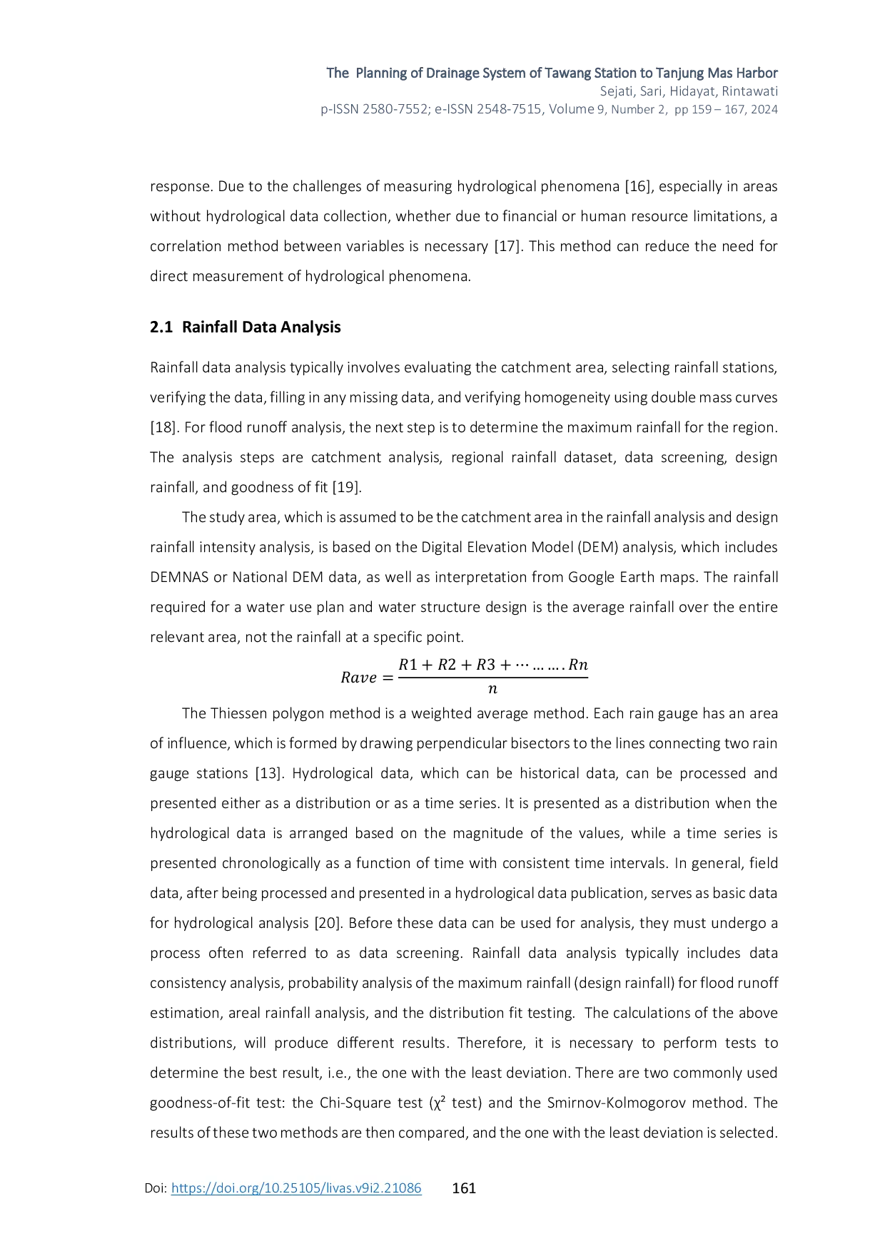 JURIS Perencanaan Sistem Drainase Stasiun Tawang ke Pelabuhan Tanjung Mas