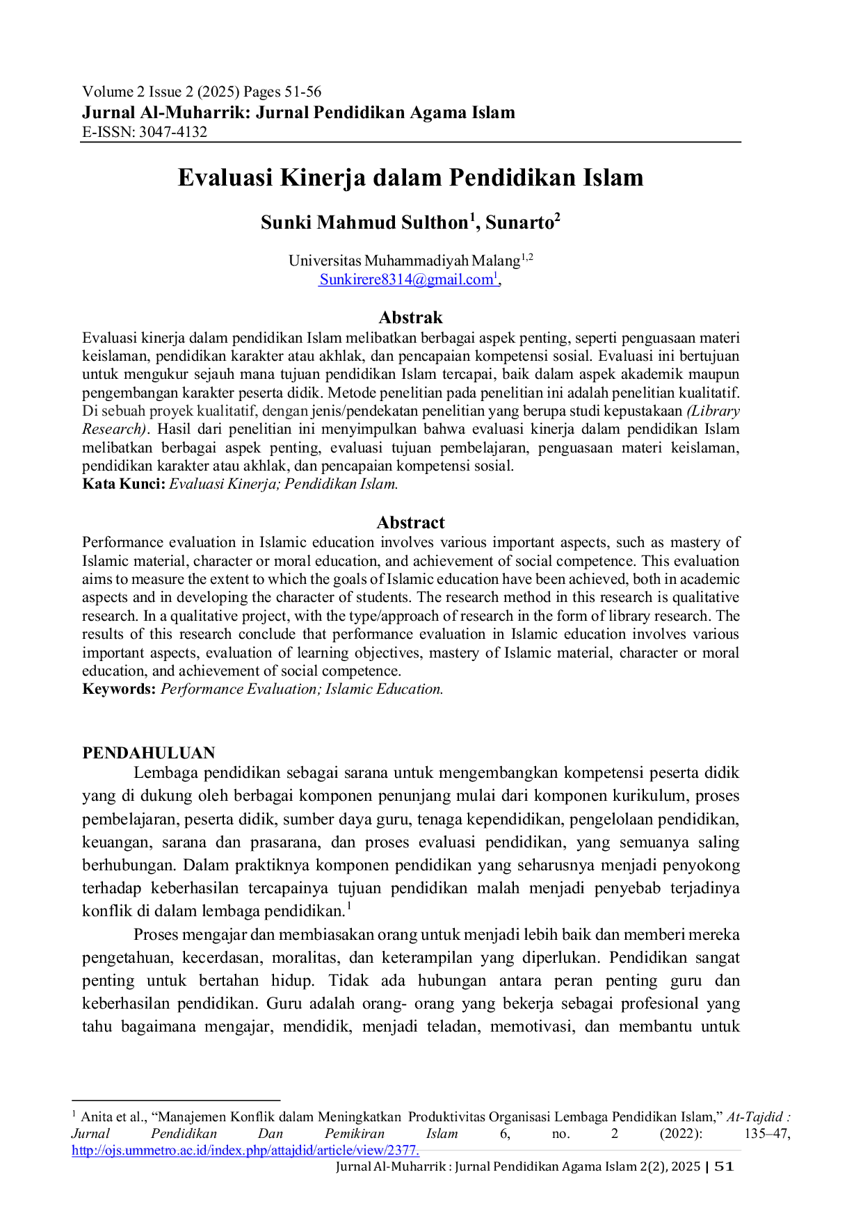 JURIS Evaluasi Kinerja Dalam Pendidikan Islam