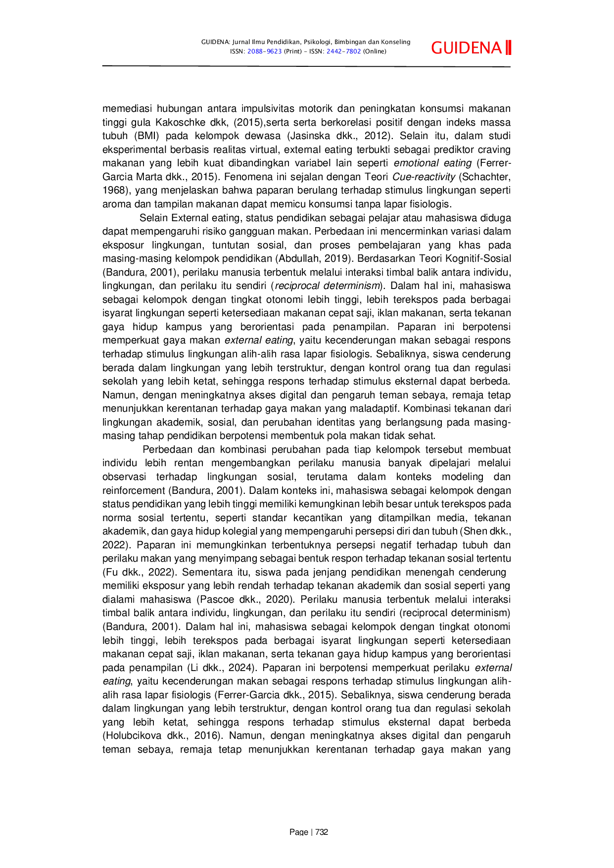 JURIS The Thin Illusion Peran External Eating dan Tingkat Pendidikan terhadap Risiko Gangguan Makan