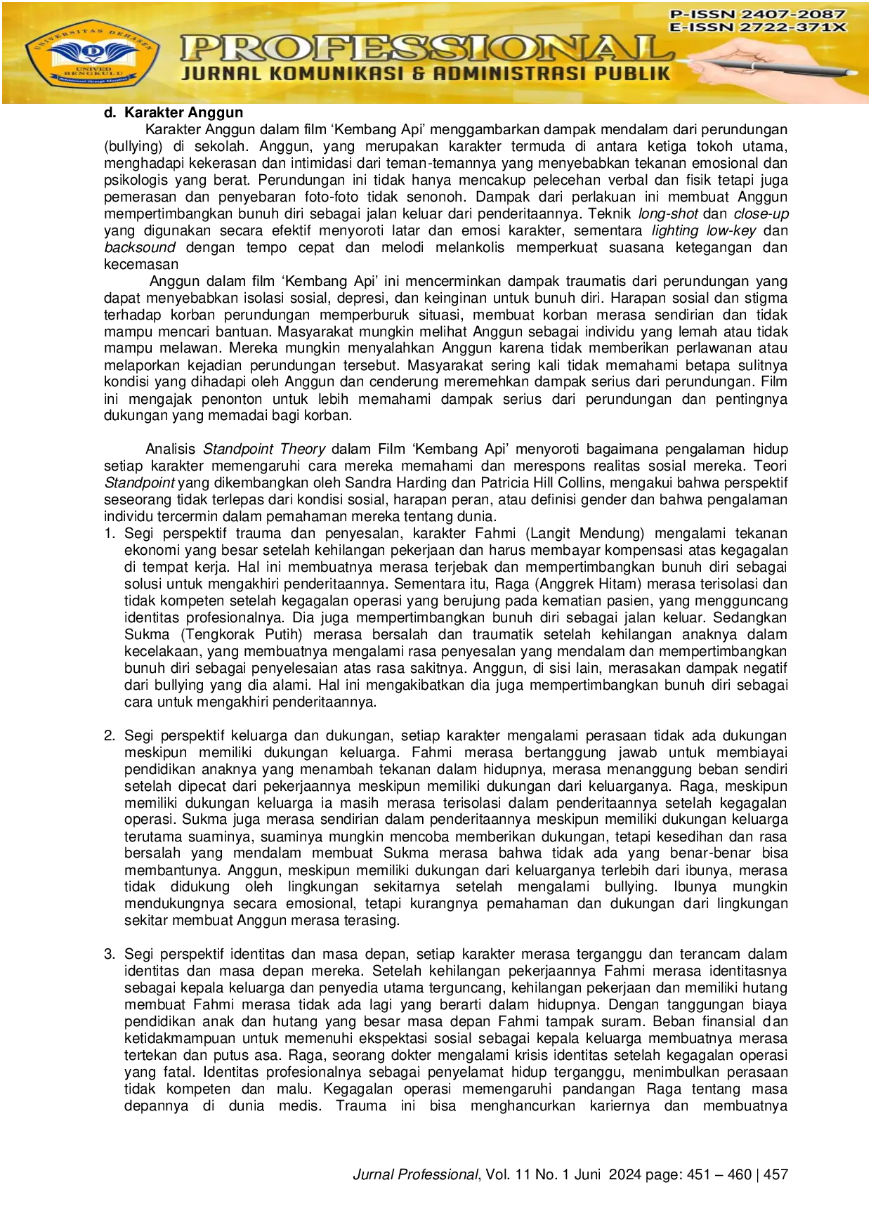 JURIS Standpoint Suicide Attempts Dalam Film Kembang Api