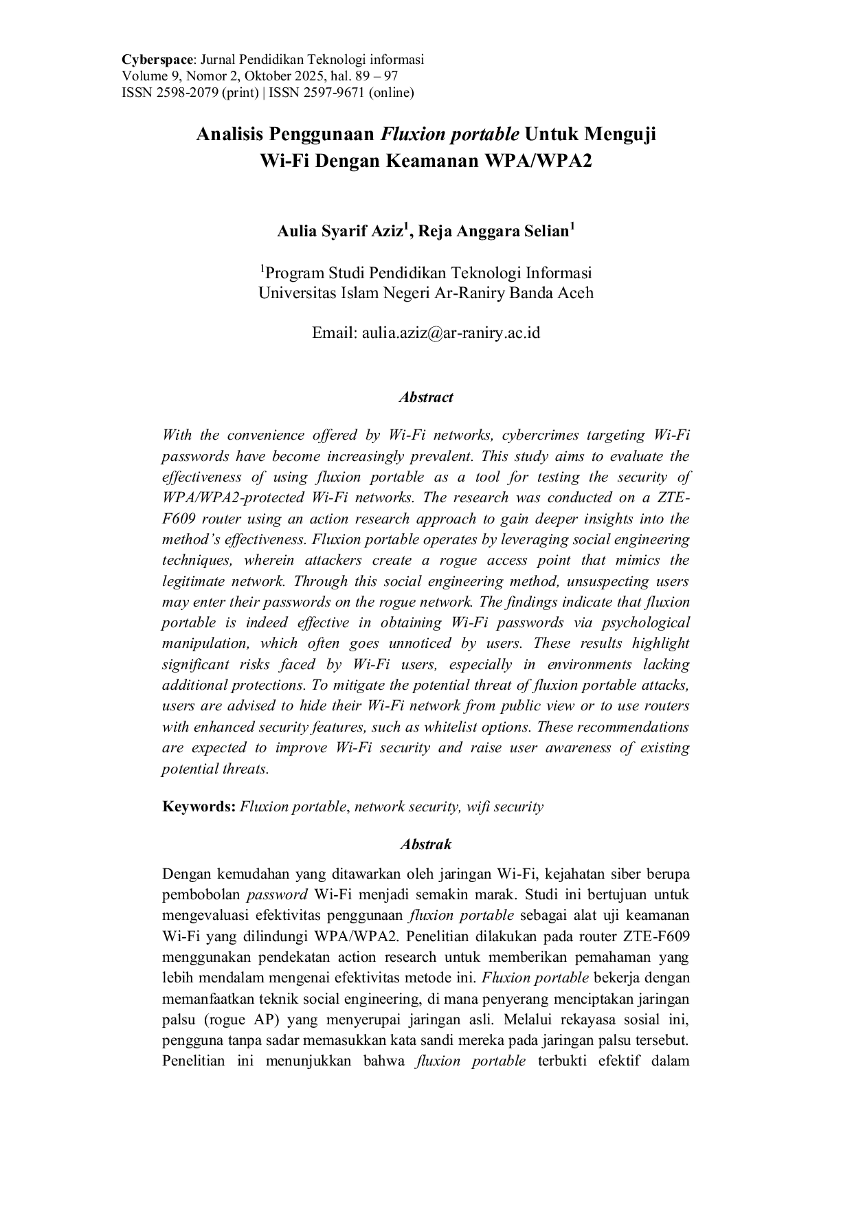 JURIS An Analysis of Portable Fluxion Usage for Testing WPA WPA2 Secured Wi Fi Networks