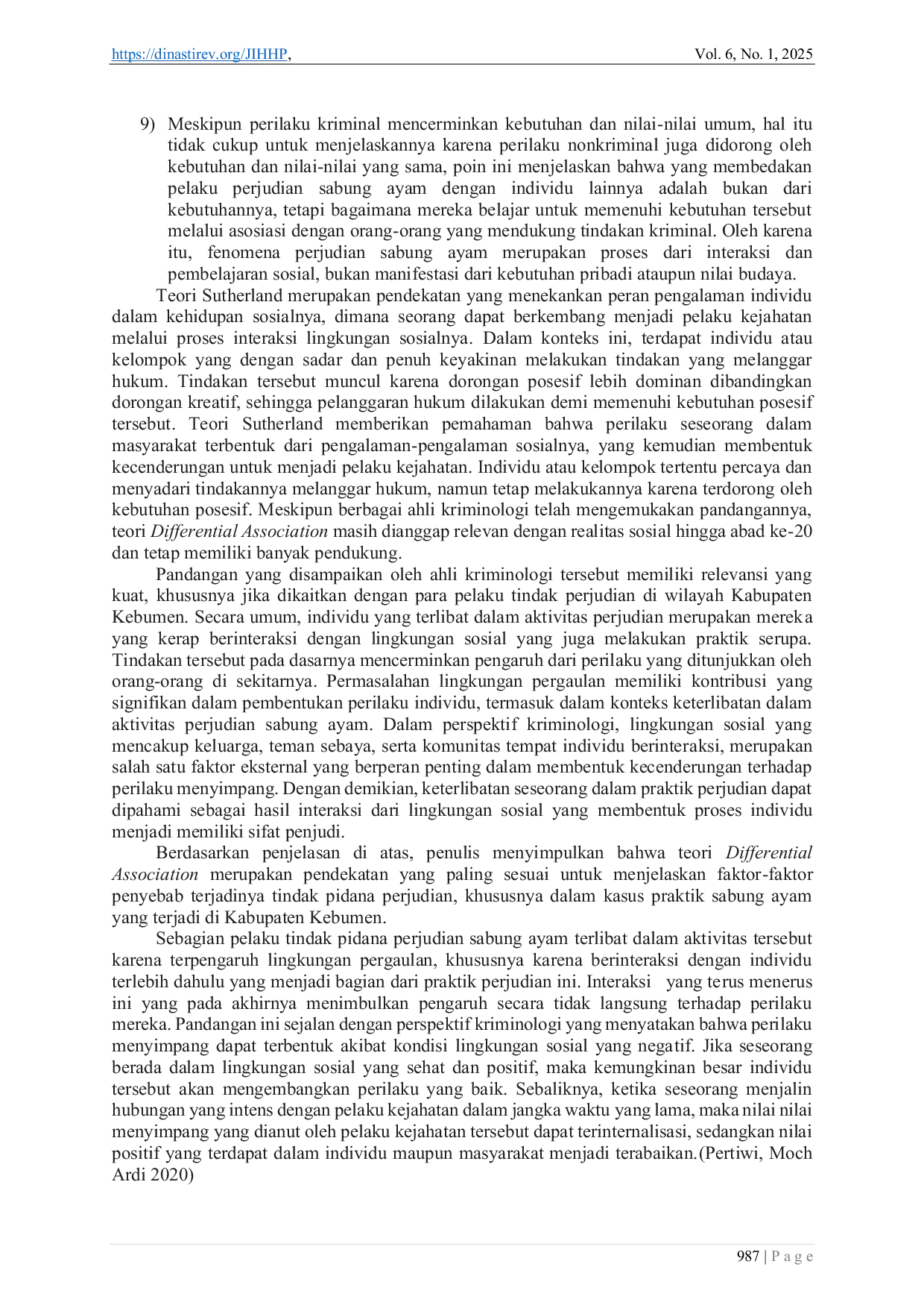 JURIS Tinjauan Kriminologi dan Upaya Penanggulangan Terhadap Tindak Pidana Perjudian Sabung Ayam di Kabupaten Kebumen Studi Kasus di Wilayah Hukum Polres Kebumen