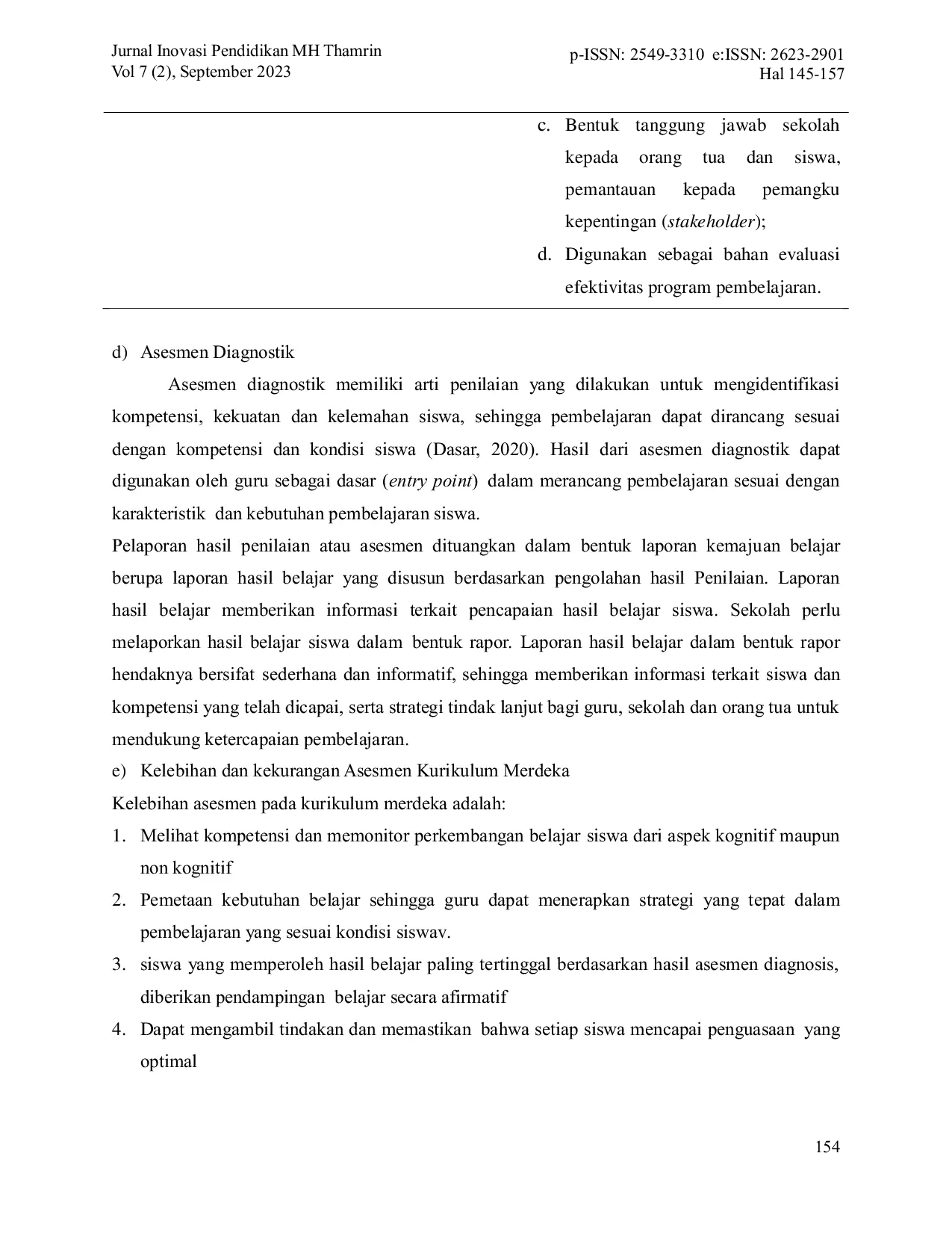 JURIS Asesmen Kurikulum Merdeka Belajar di Sekolah Dasar