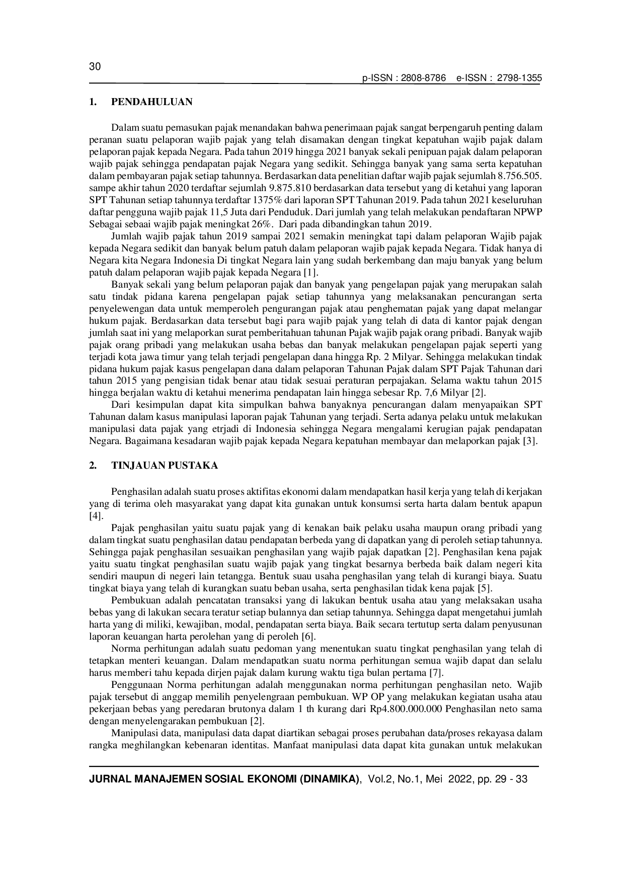 JURIS Pengenalan Dalam Suatu Manipulasi Penipuan Pajak Melalui Optimasi Dalam Kesadaran Wajib Pajak Suatu Metode Pendekatan