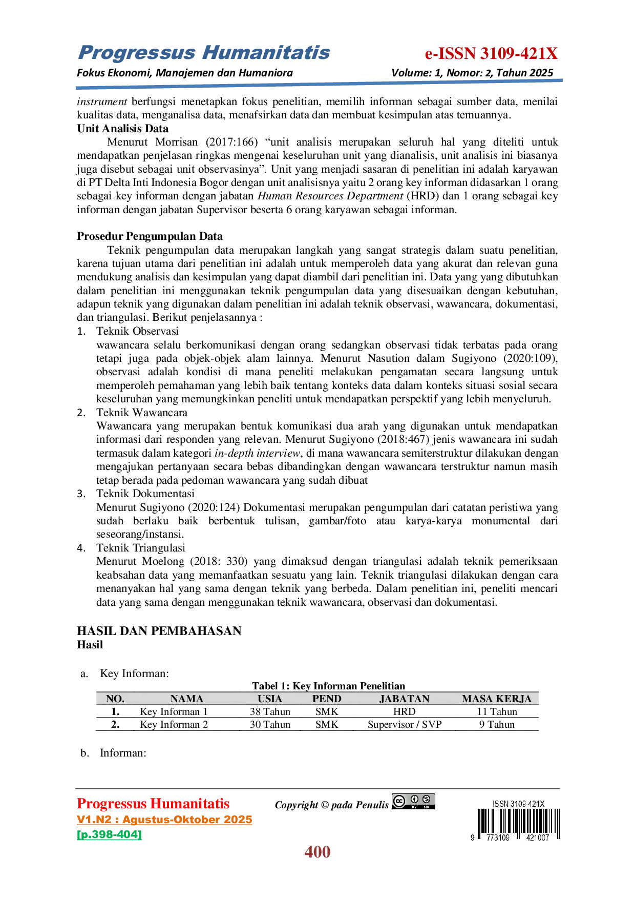 JURIS Analisis Komunikasi Dalam Meningkatkan Kinerja Karyawan Pada PT Delta Inti Indonesia Bogor