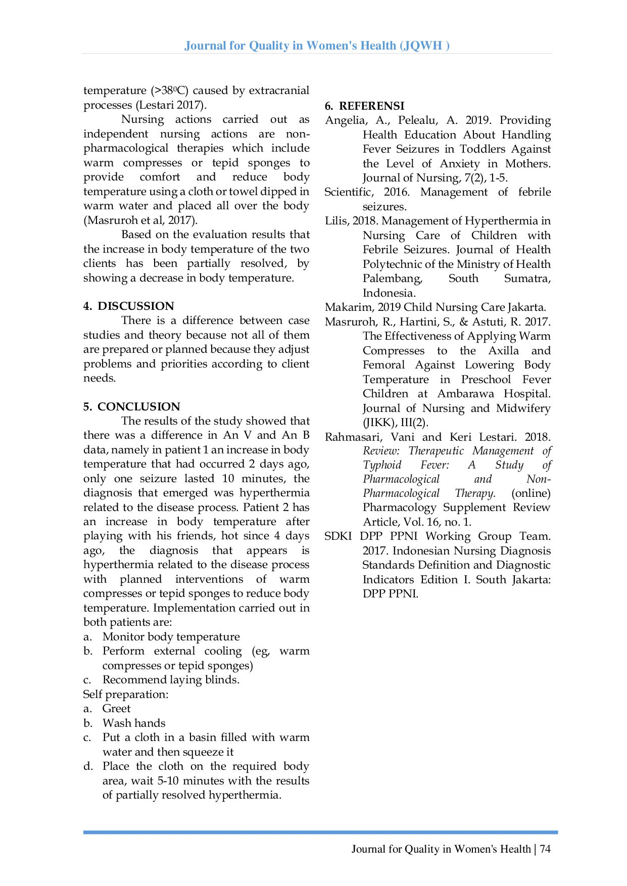 JURIS Nursing Care Of Children With Febrile Convulsion With Hyperthermia Nursing Problems In Srikandi Room Jombang Hospital