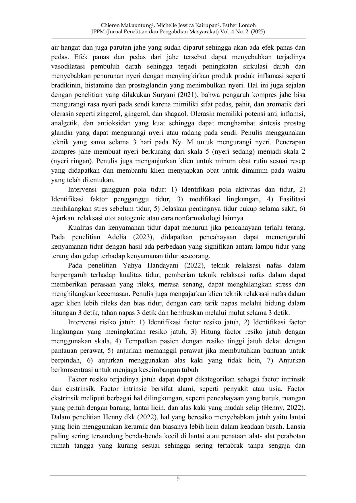 JURIS Evidance Based Practice Penerapan Terapi Kompres Jahe Untuk Mengurangi Nyeri pada Gout Arthritis