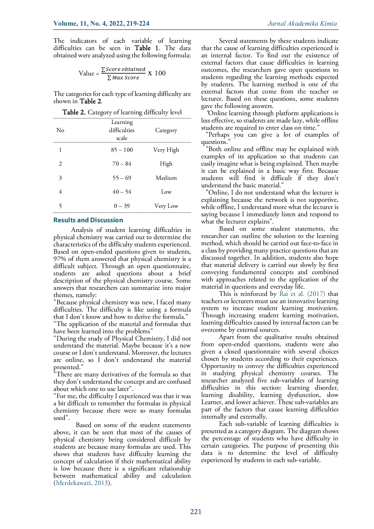 JURIS Analysis of Students Learning Difficulties Perspective on Various Sub Variable in Physical Chemistry