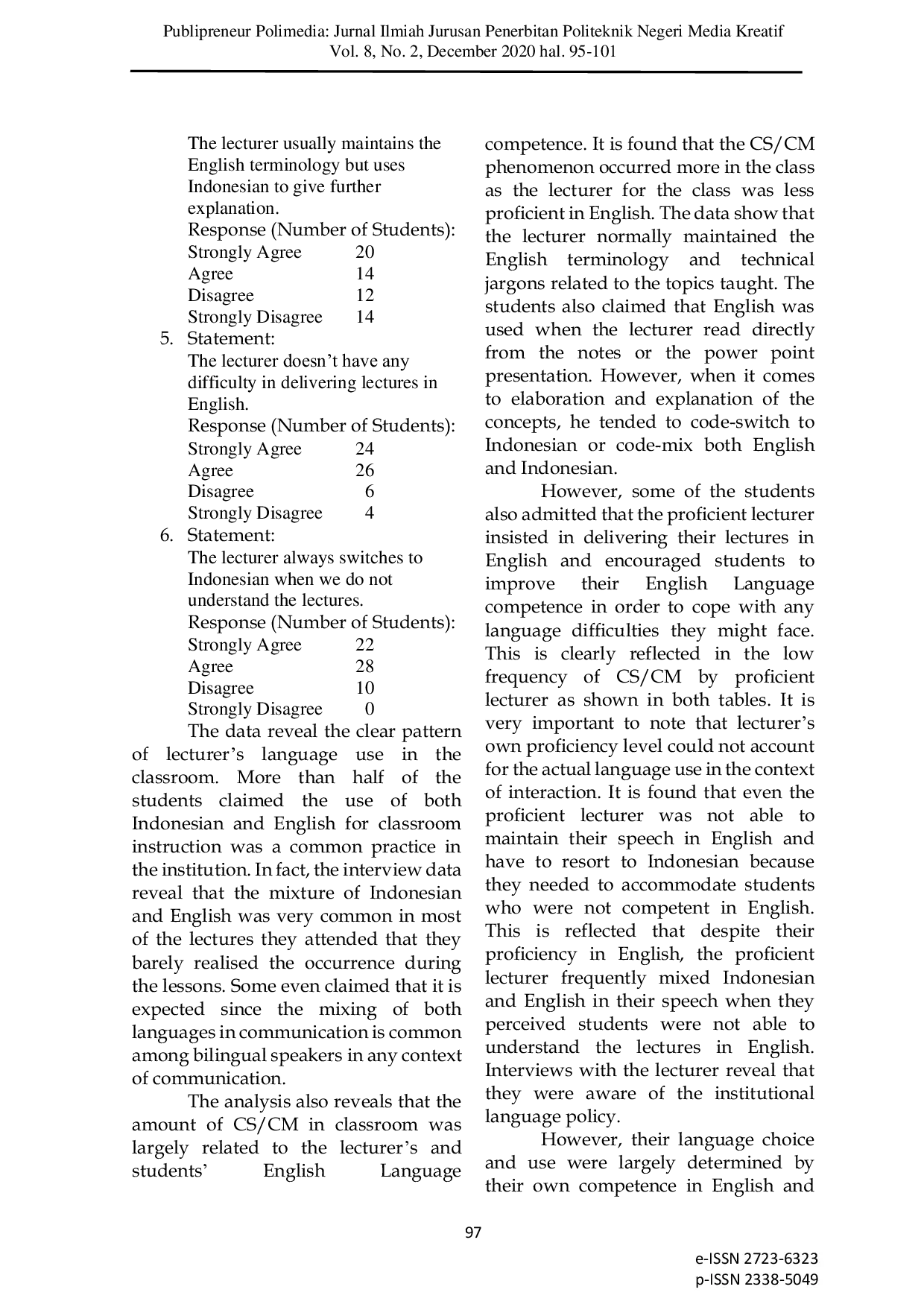 JURIS Code Switching and Code Mixing Practices in English for Specific Purposes ESP Courses