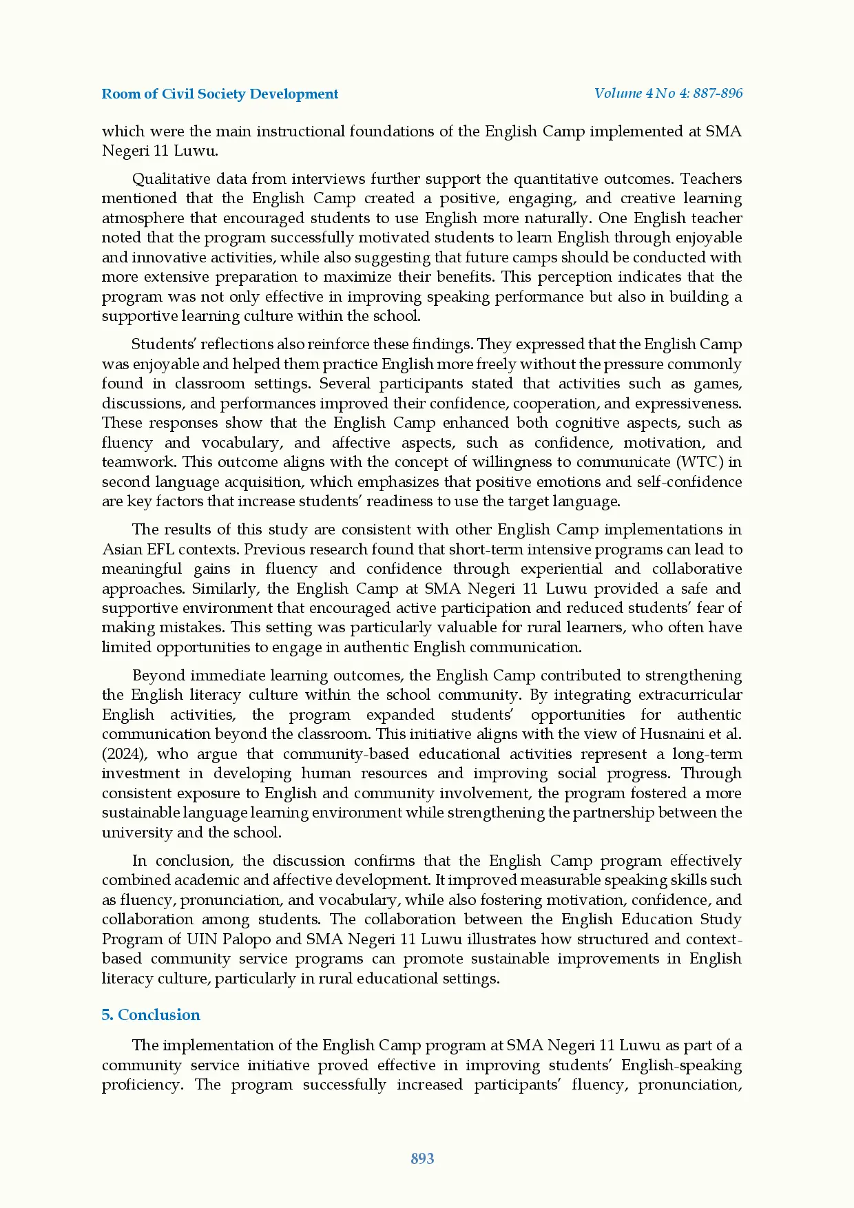 juris Empowering Students Speaking Proficiency through a Two Day English Camp A Community Service Program in Rural Indonesia
