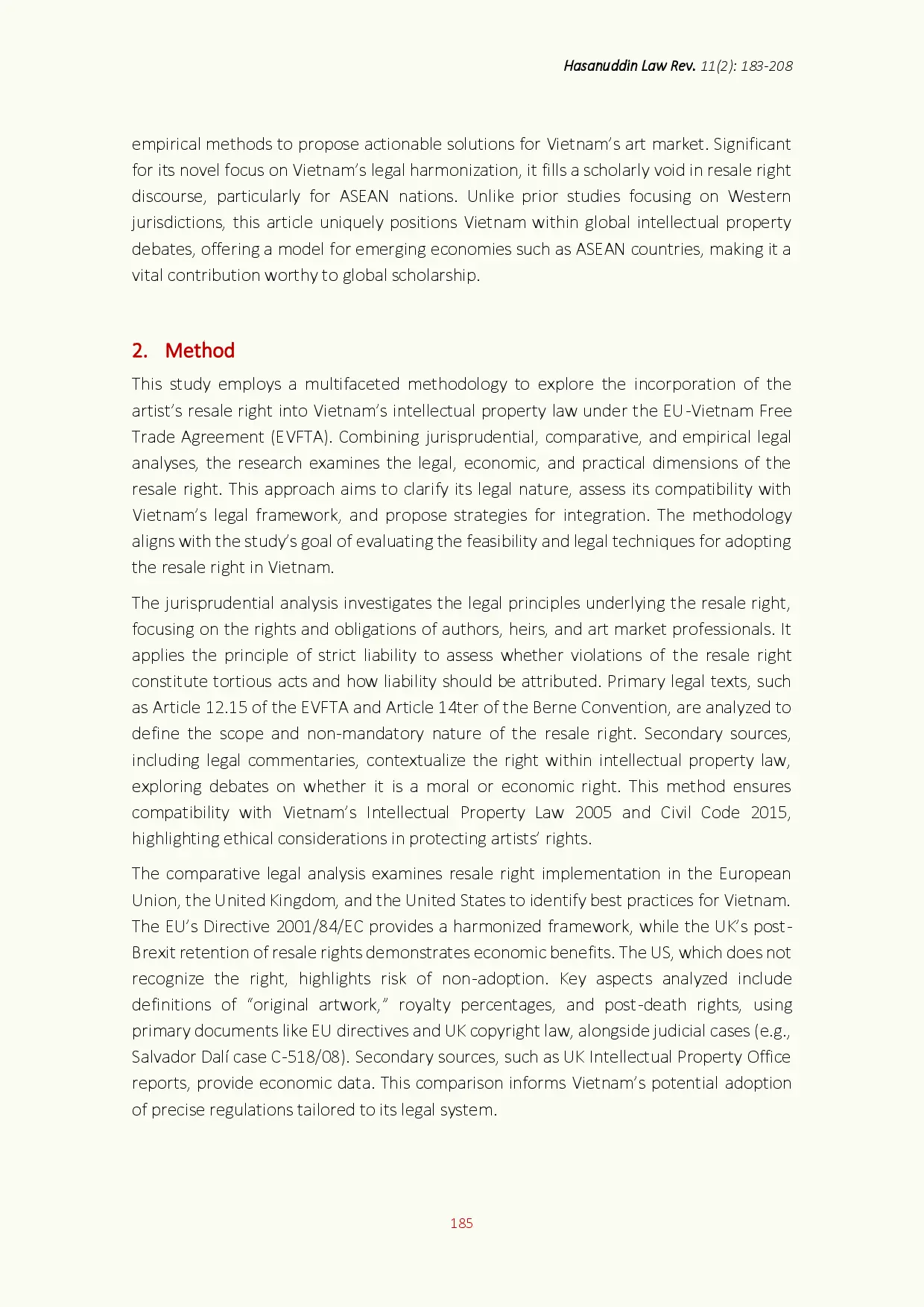 juris The Artist s Resale Right Global Perspectives and Vietnam s Path to Protection under the EVFTA