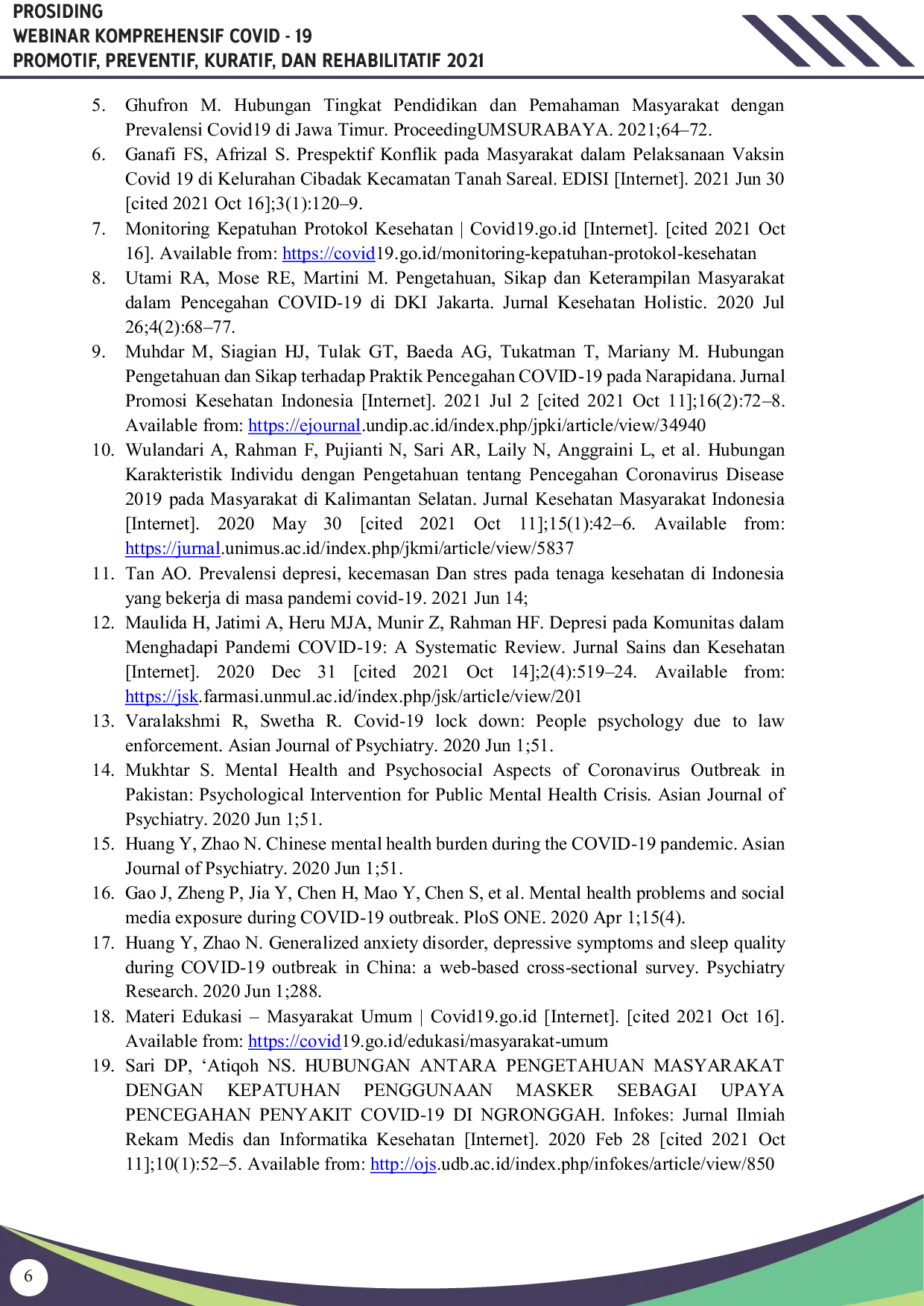 JURIS Peran Promosi Kesehatan Dalam Pandemi COVID 19