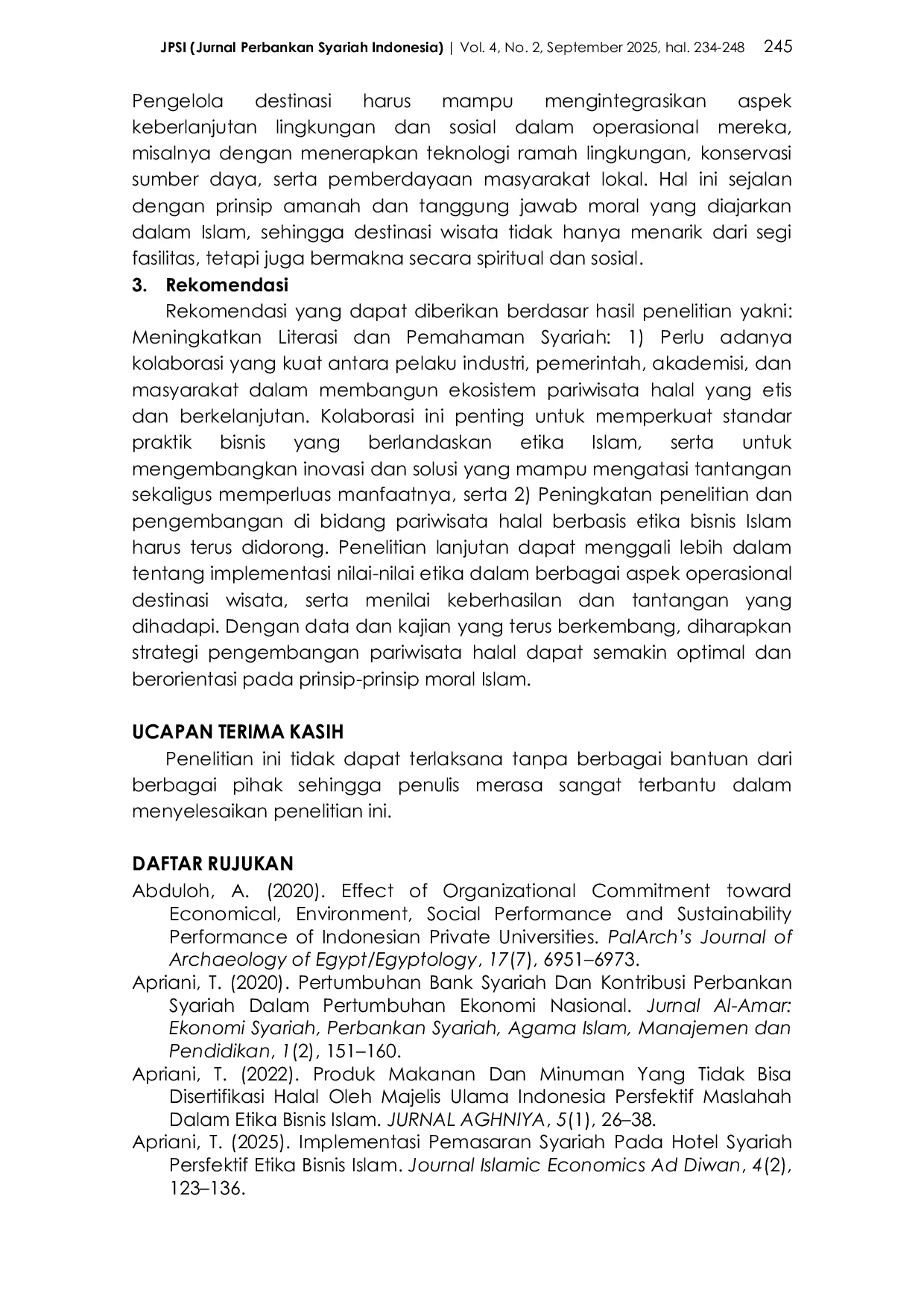 JURIS Kajian Pariwisata Halal dalam Perspektif Etika Bisnis Islam