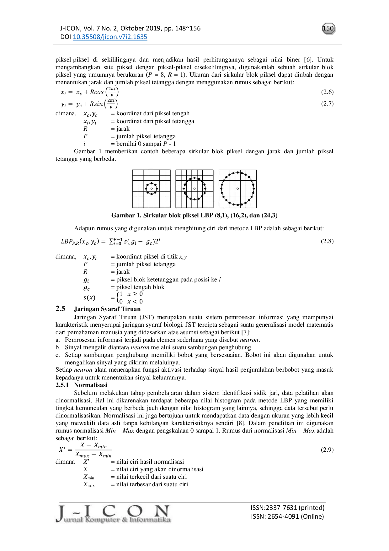 JURIS Pengenalan Pola Sidik Jari dengan Metode Local Binary Pattern dan Learning Vector Quantization