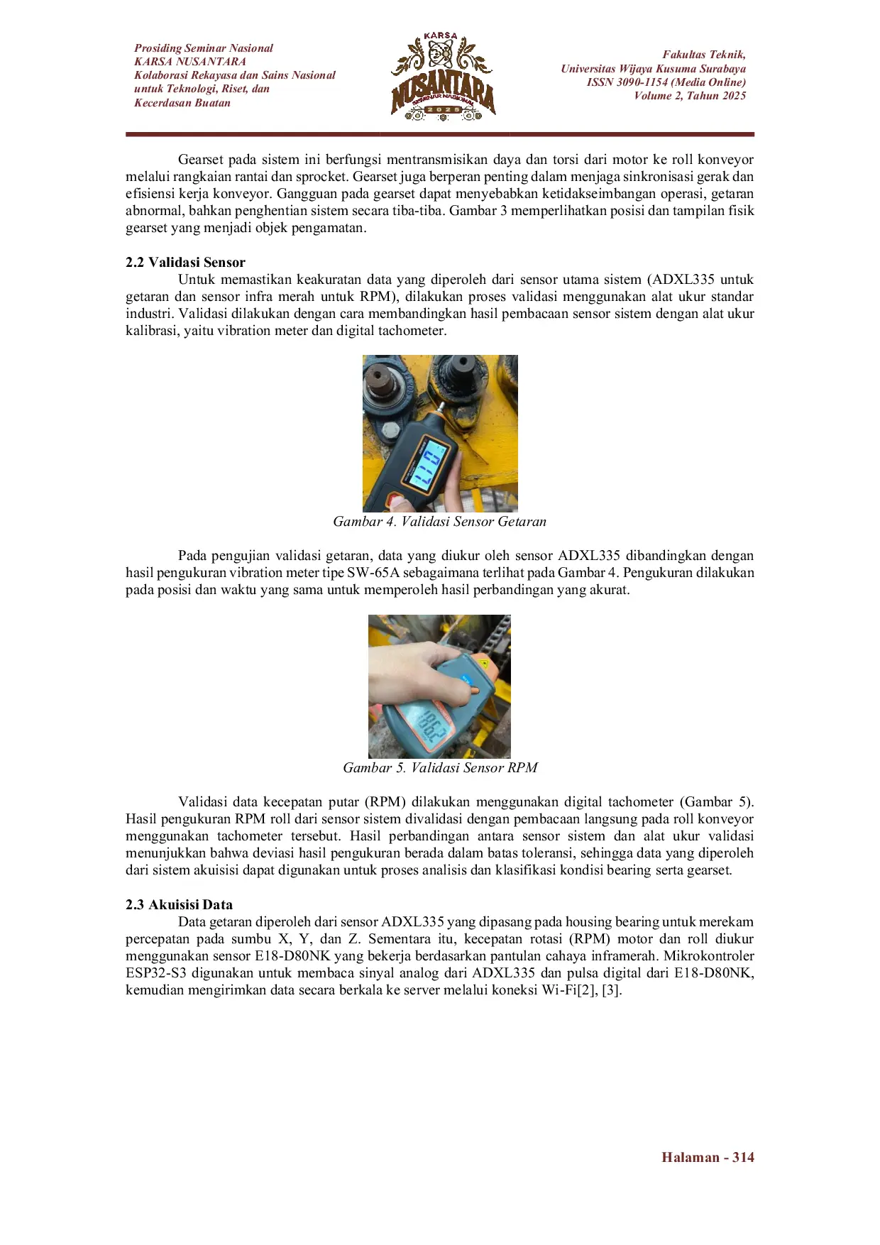 JURIS Sistem Identifikasi Kerusakan Bearing Berbasis Frekuensi Karakteristik dan Klasifikasi Kondisi Gearset Pada Roll Konveyor Robo Arm Palletizer