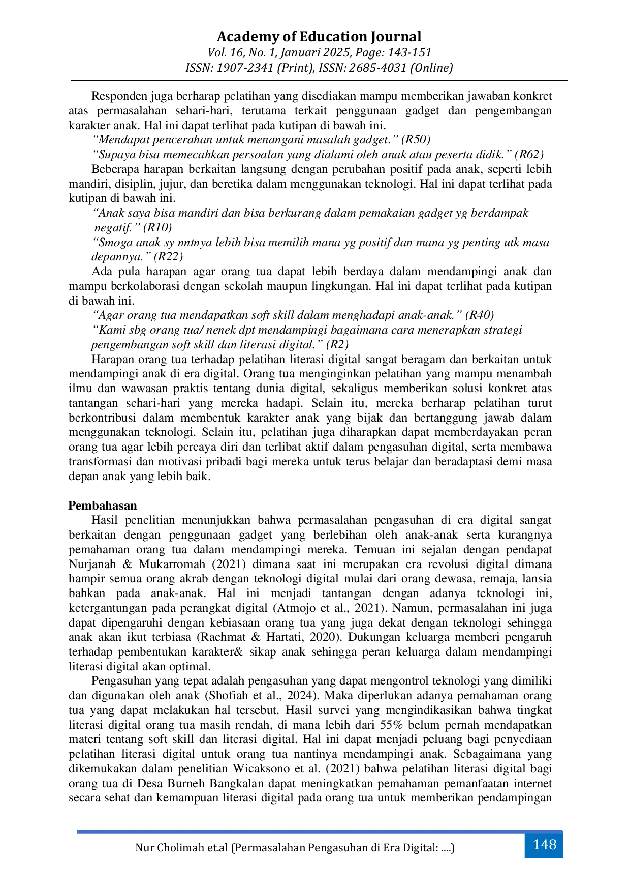 JURIS Permasalahan Pengasuhan di Era Digital Suara Orang Tua dan Harapan terhadap Literasi Digital