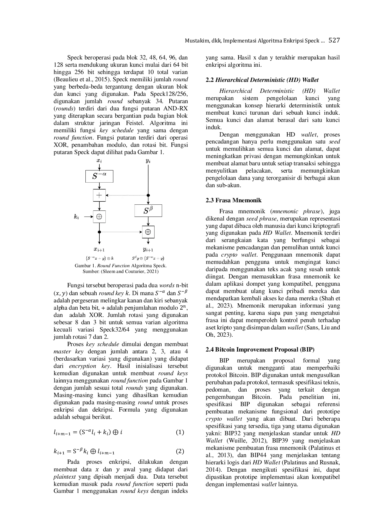 JURIS Implementasi Algoritma Enkripsi Speck Untuk Pengamanan Mnemonic Phrase Pada Cryptocurrency Wallet