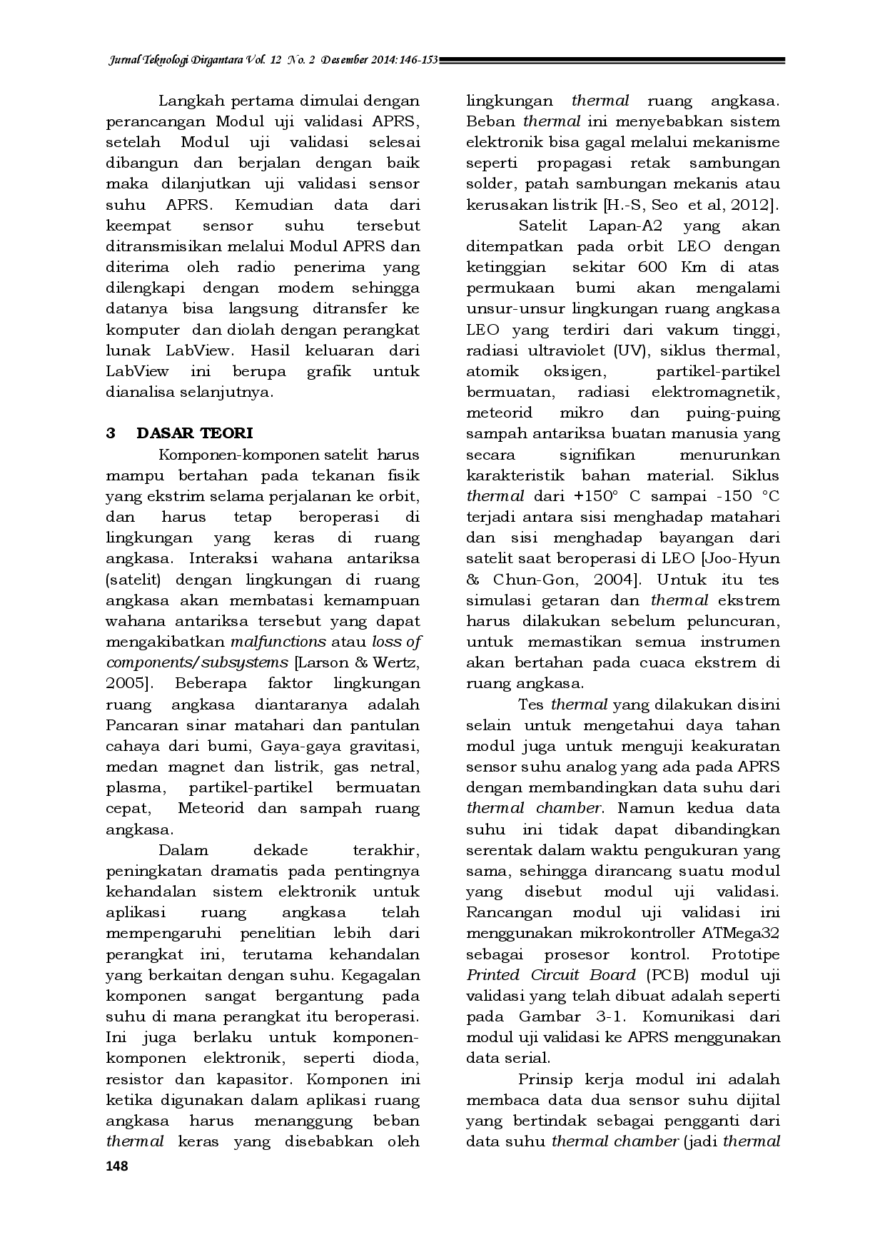 juris Analisa Keakuratan Sensor Suhu Analog Modul Aprs Satelit Lapan A2 Dengan Menggunakan Modul Uji Validasi