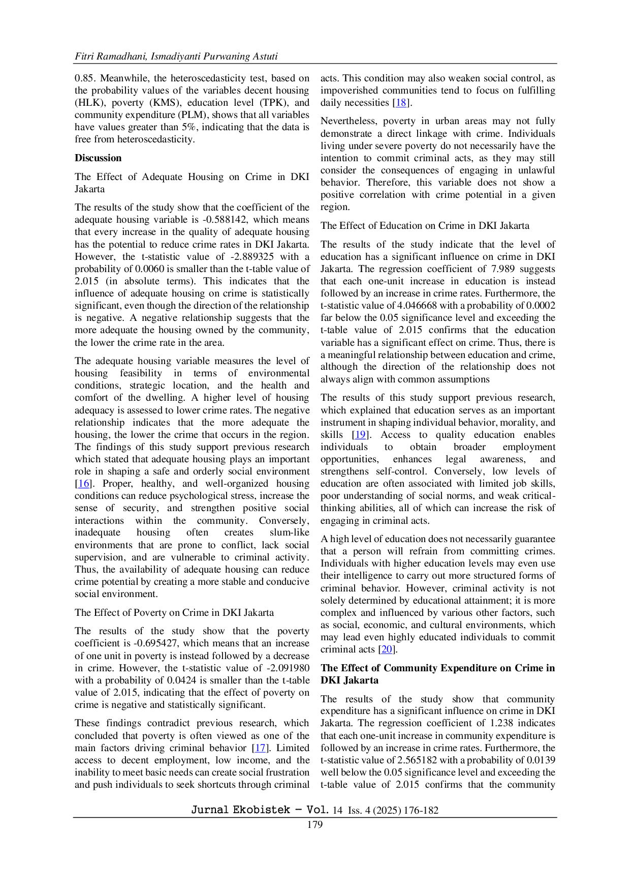 JURIS Economic Determinants Of Criminality in Indonesia s Capital City