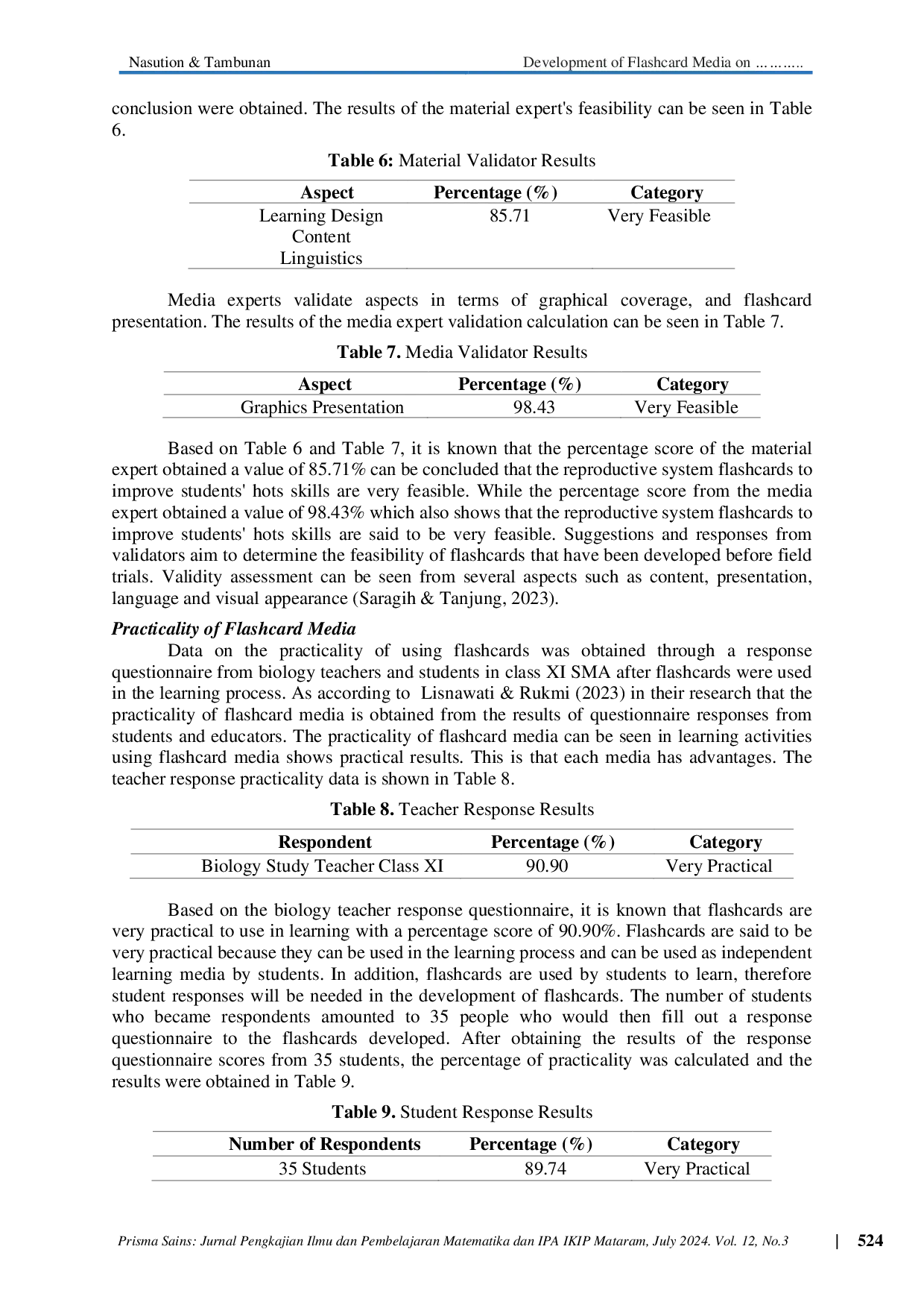 JURIS Development of Flashcard Media on Reproductive System Material to Enhance Highschool Students Higher Order Thinking Skills